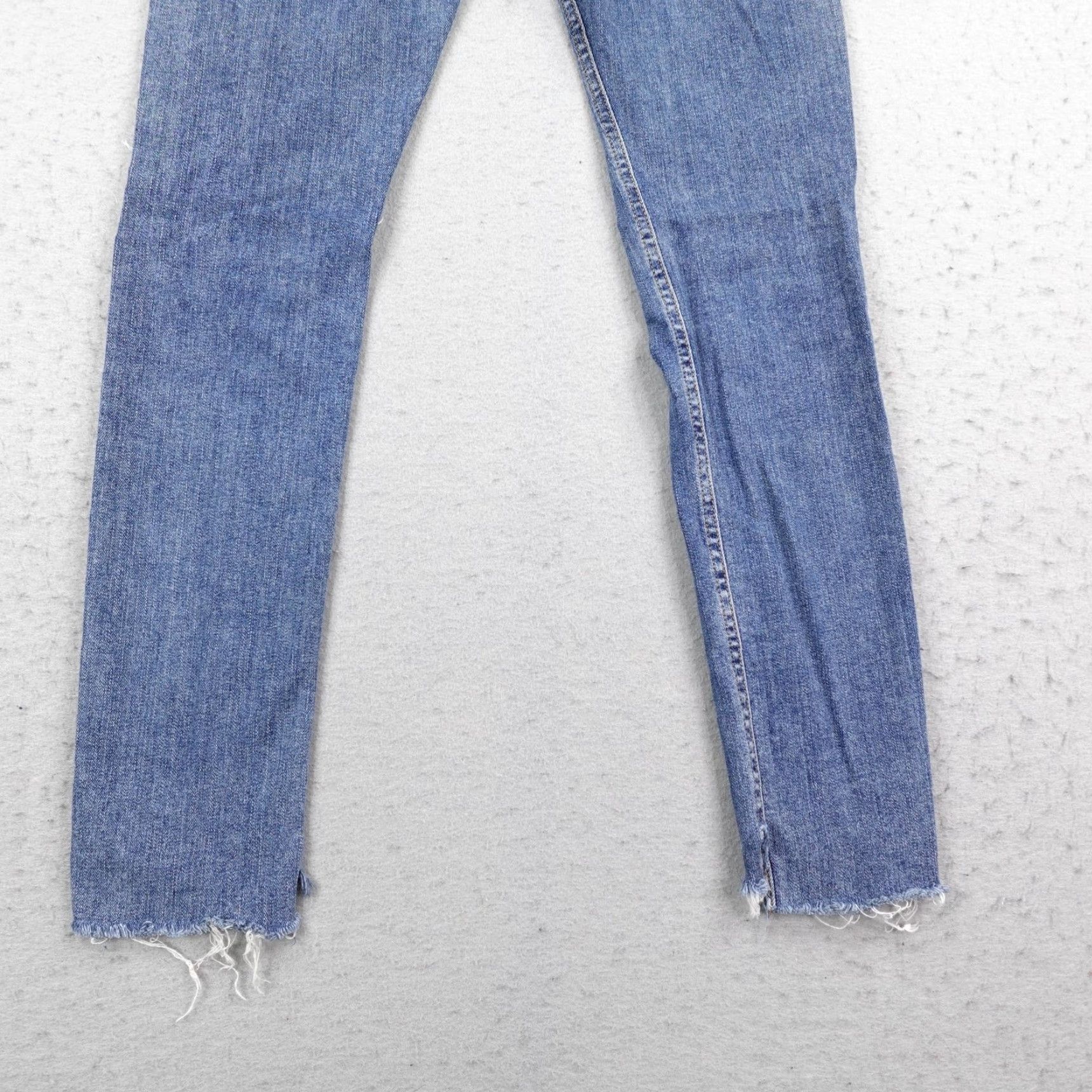 Rag & Bone Rag & Bone Jeans Womens 27 Blue Denim Distressed Skinny Commodore Raw Hem Flex Jeans Size 27" / US 4 / IT 40 - 6 Thumbnail