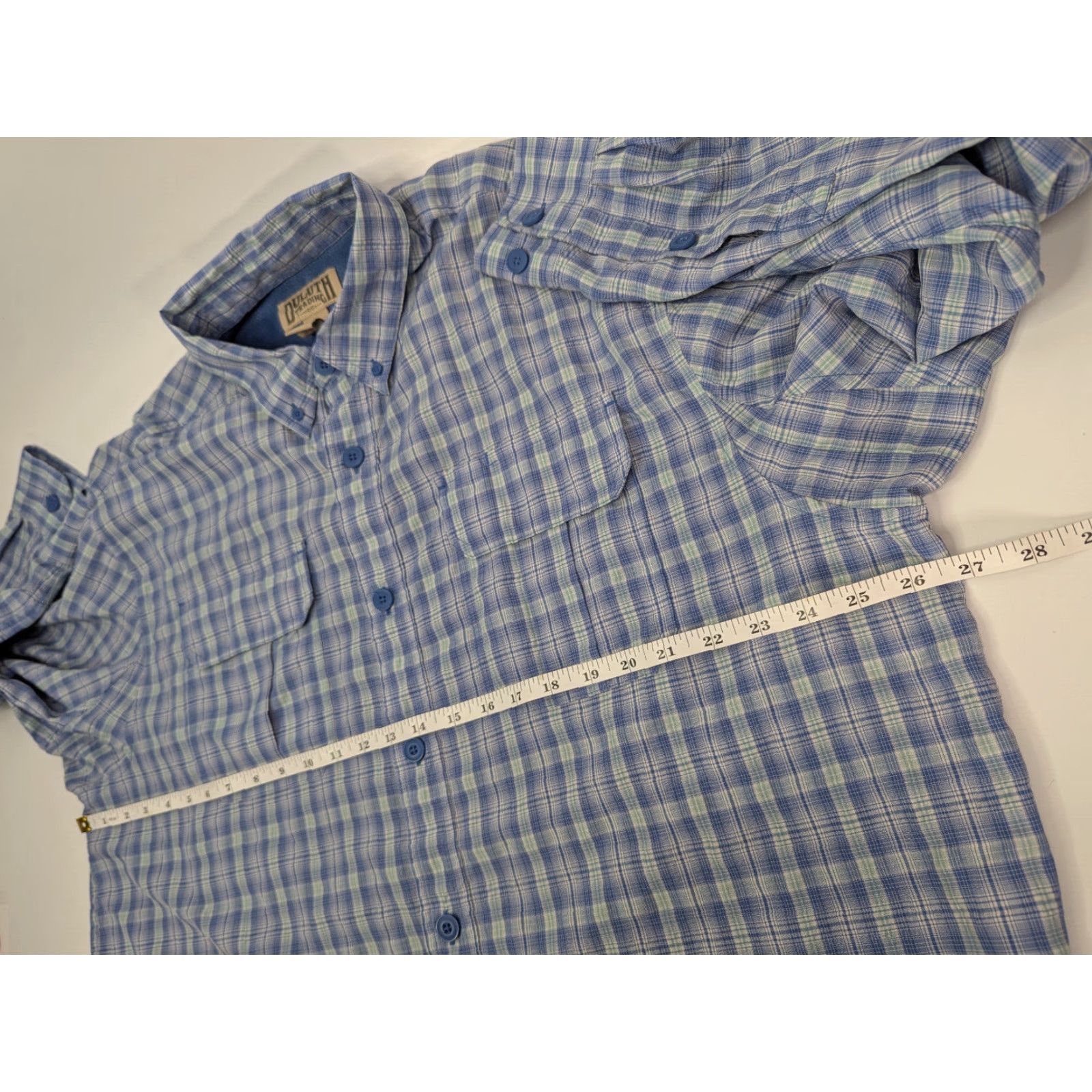 Duluth Trading Company Duluth Trading Mens XL Button-Up Blue Plaid Shirt Long Sleeve Outdoor Vented Mulit-Season? Size US XL / EU 56 / 4 - 7 Thumbnail