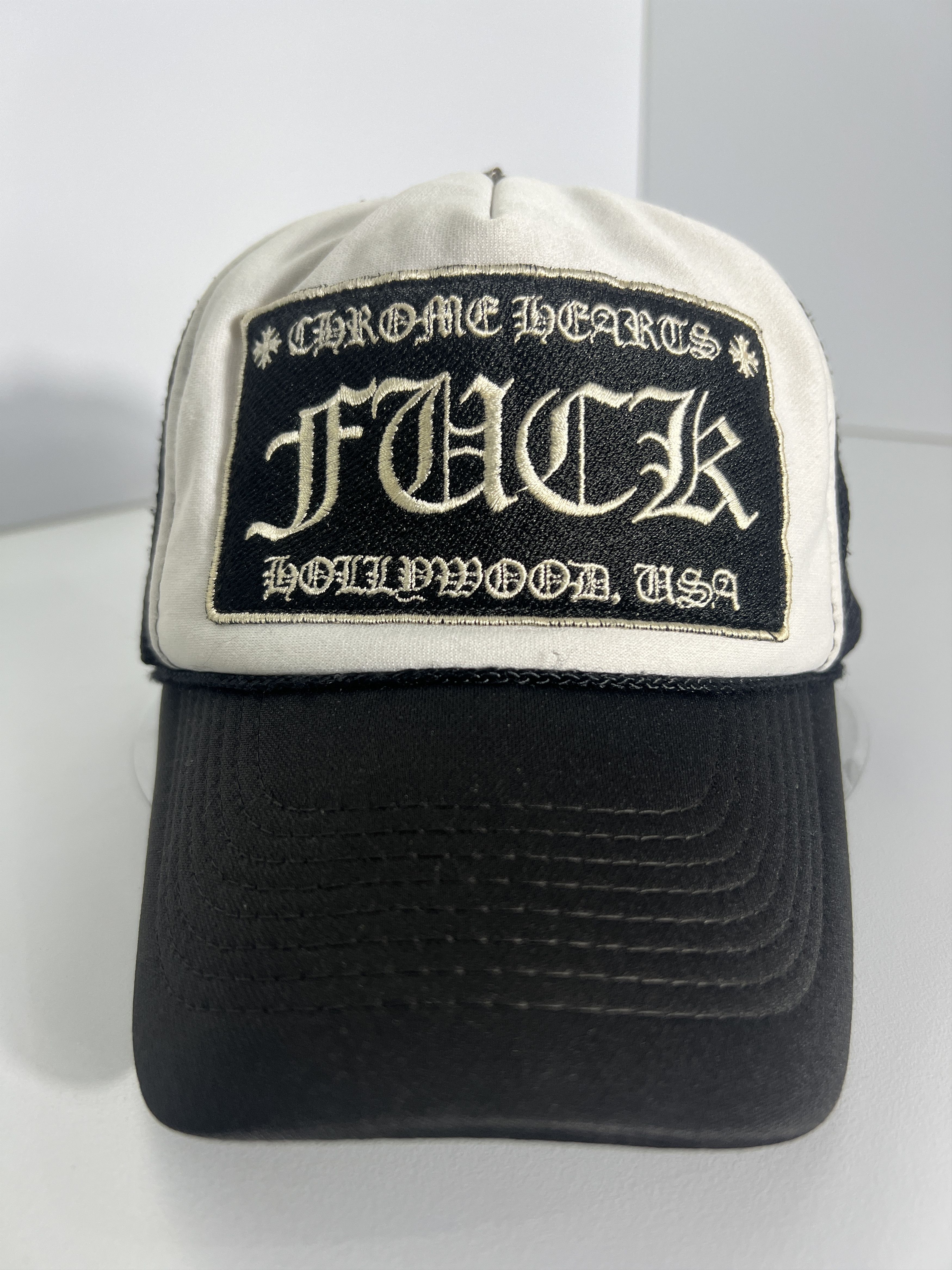 Chrome Hearts Chrome Hearts F*CK Hollywood Trucker Hat Silver Button Size ONE SIZE - 2 Thumbnail