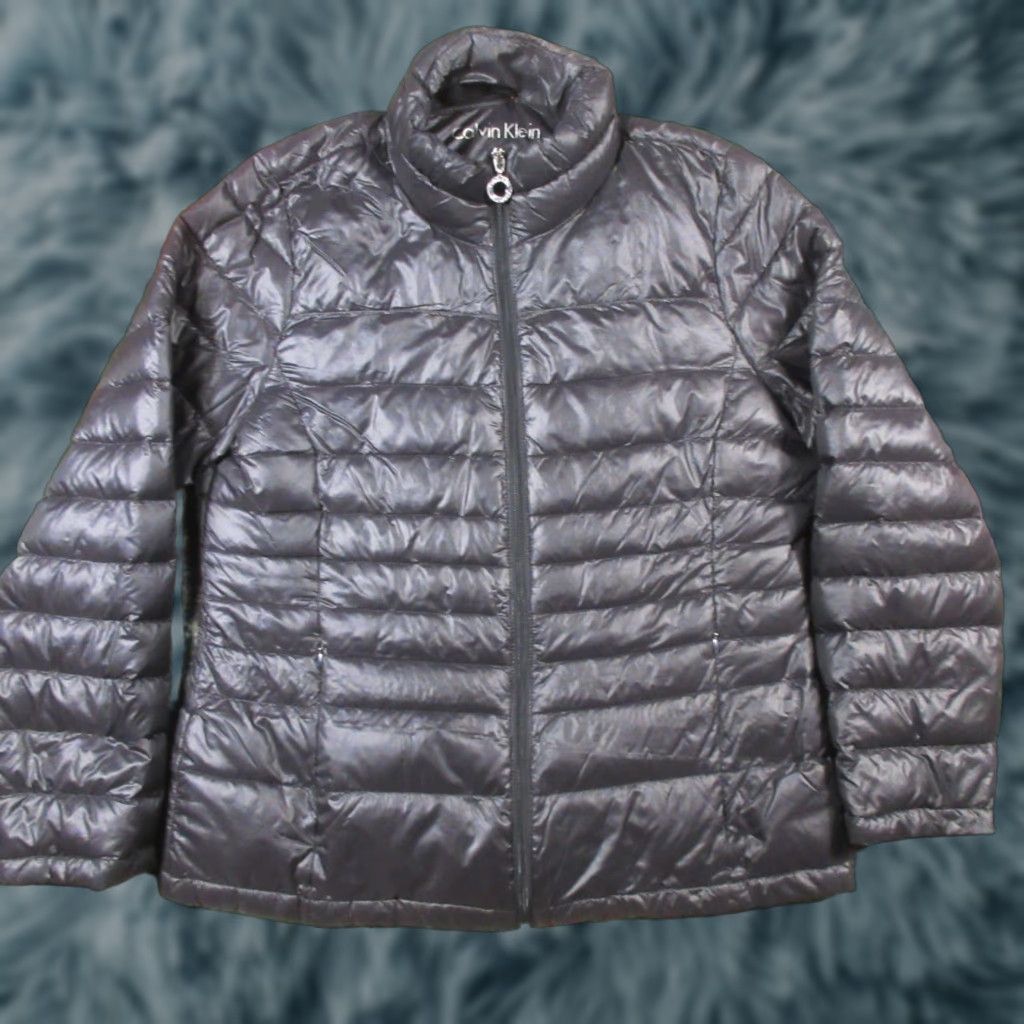Calvin Klein Calvin Klein Down Puffer Jacket Women's L Black Full Zip High Neck Ultralight Jacket Size L / US 10 / IT 46 - 1 Thumbnail