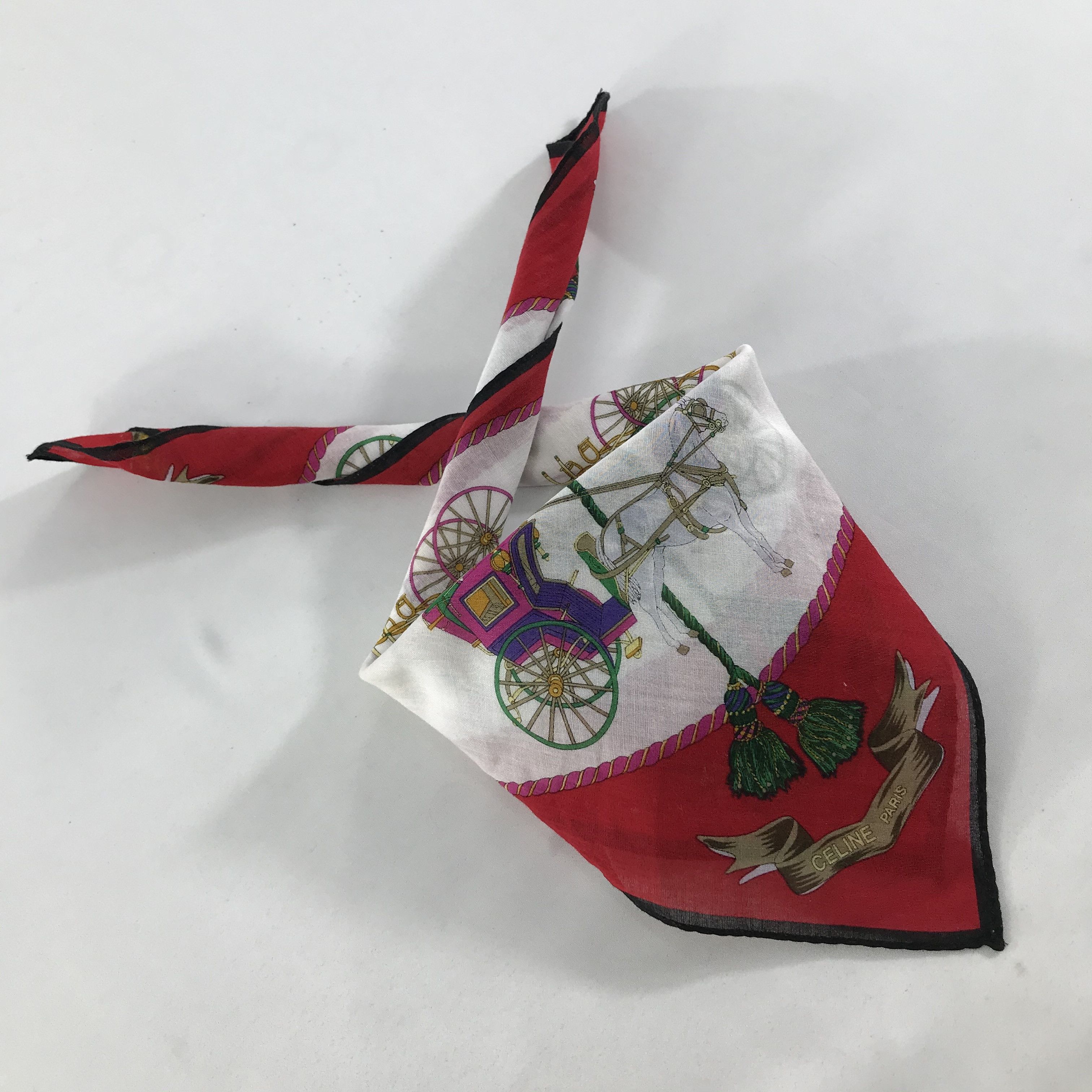 Celine × Vintage Celine Bandana / Handkerchief / Neckerchief - S1674 Size ONE SIZE - 4 Thumbnail