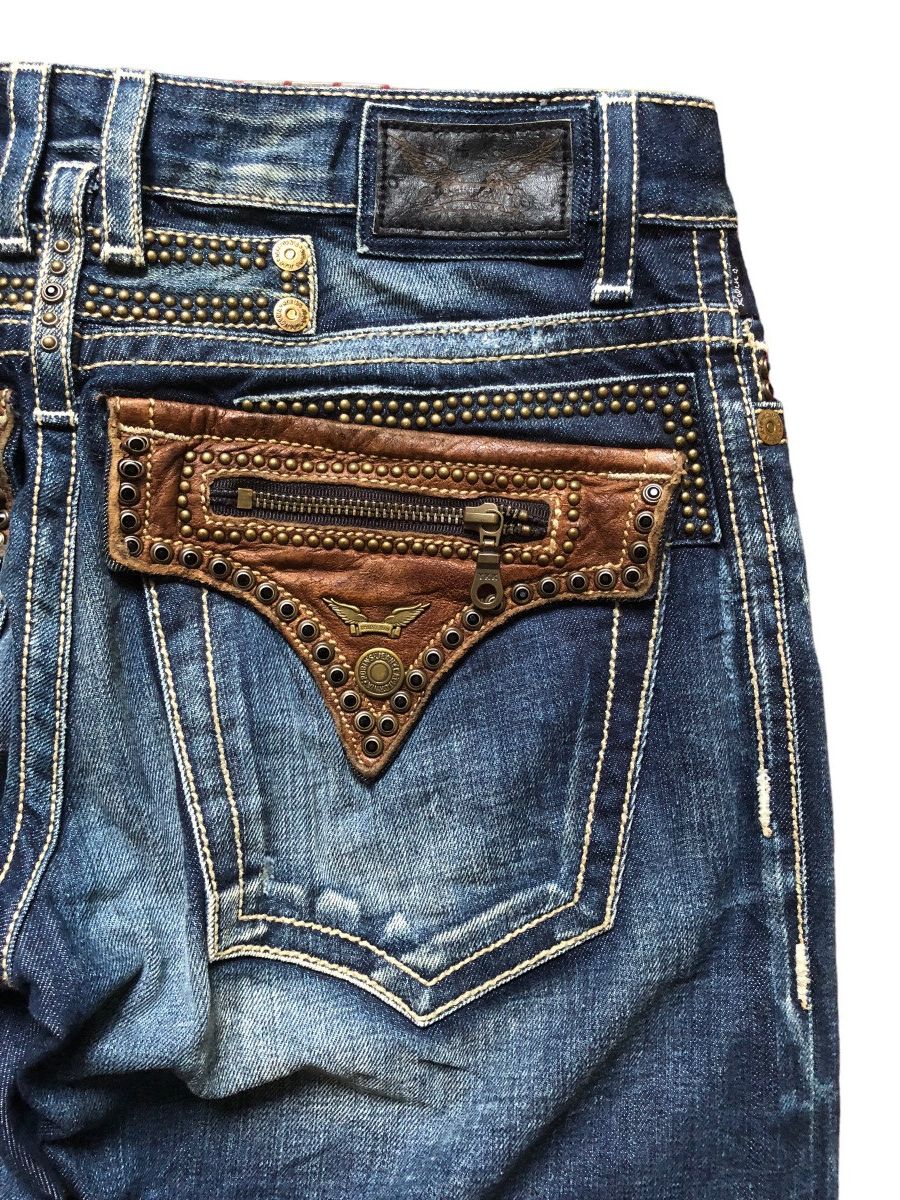Robins Jeans Robin Jeans studded leather pocket denim pants Size US 32 / EU 48 - 8 Thumbnail