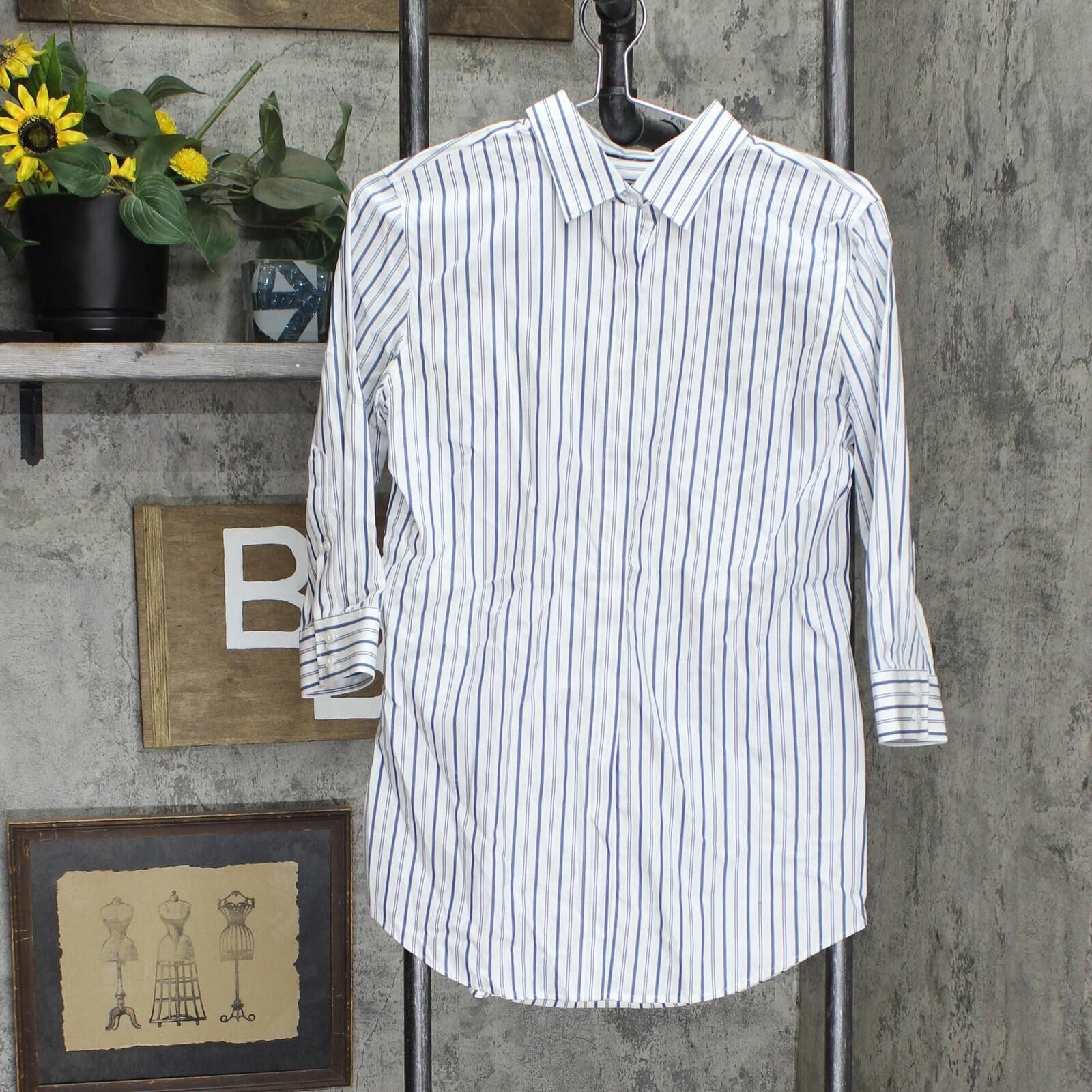 Lands' End Lands' End Up Shirt 503294-sample 2 Tall White Blue Stripe Size XS / US 0-2 / IT 36-38 - 1 Thumbnail