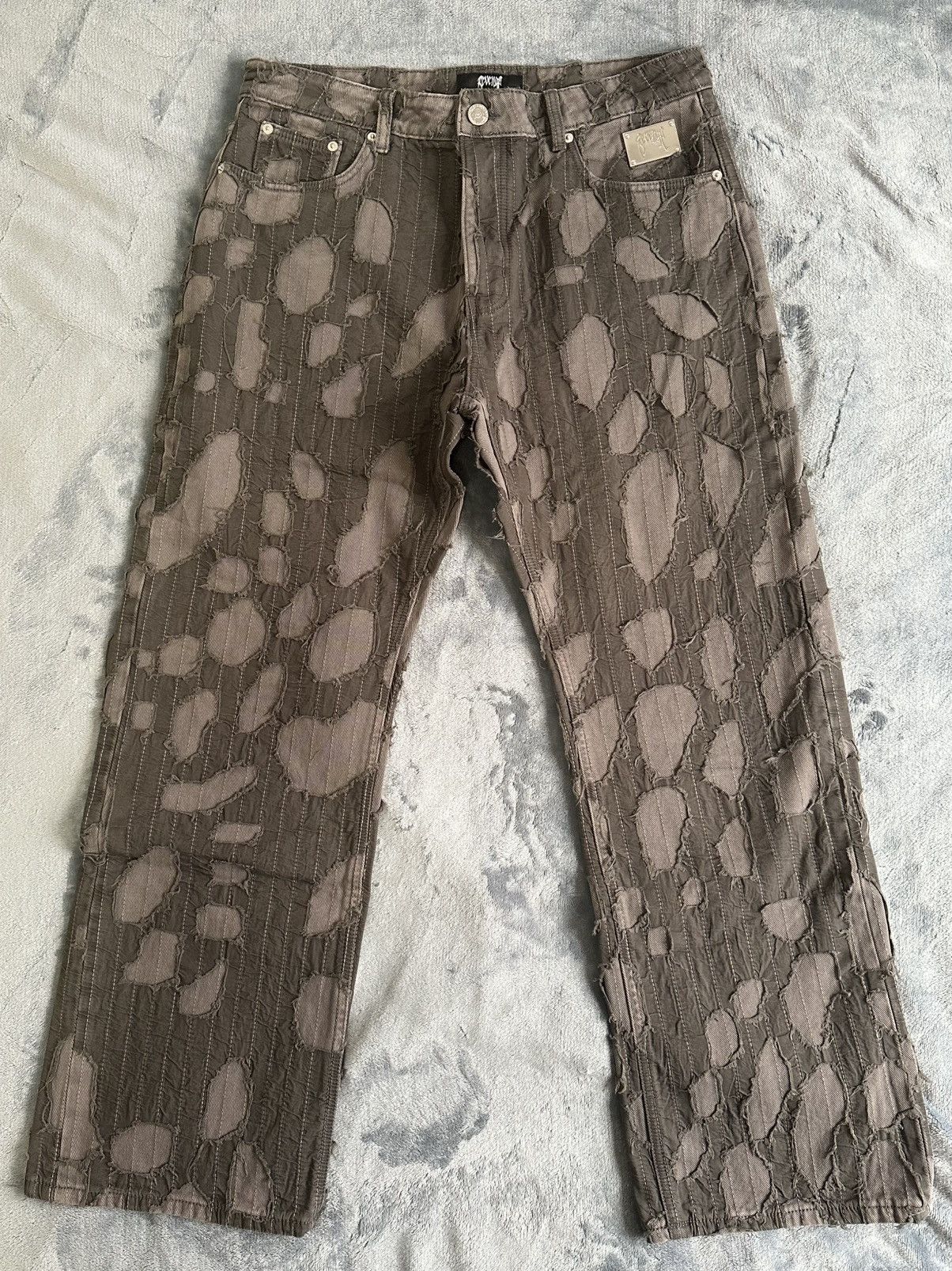 Revenge Revenge Thrashed Boro Grey Denim Pants Size US 34 / EU 50 - 1 Thumbnail