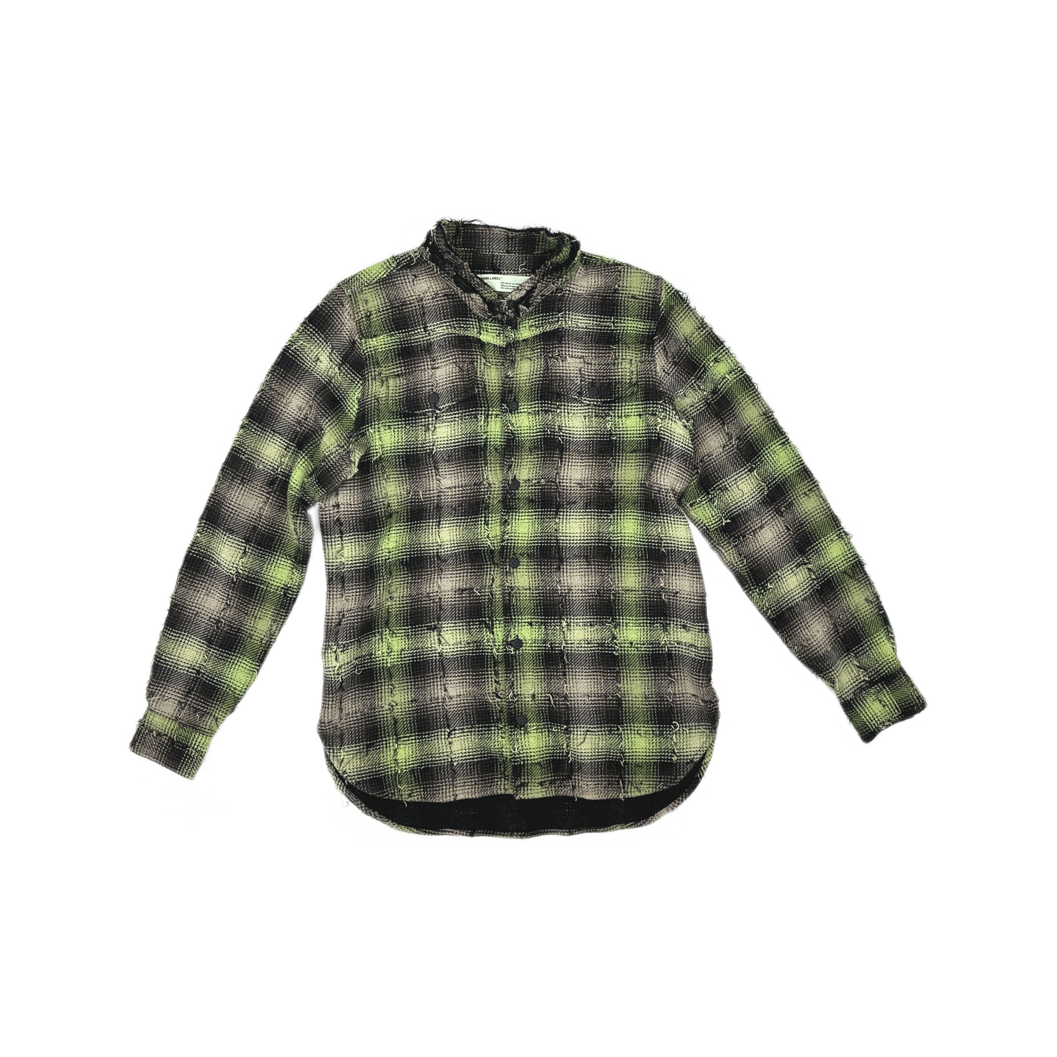 Off-White Off-White Distressed Plaid Flannel Shirt Size M Size US M / EU 48-50 / 2 - 1 Thumbnail
