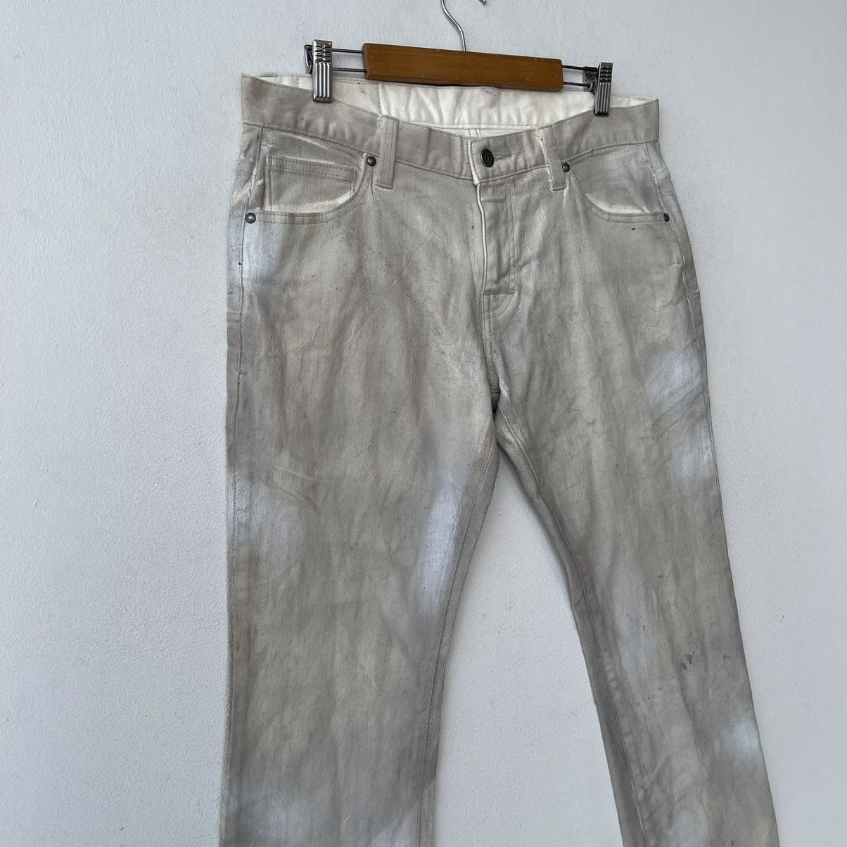 Tornado Mart Flared Archival Tornado Mart "Dirty Wash" Waxed Denim Jeans Size US 32 / EU 48 - 4 Thumbnail