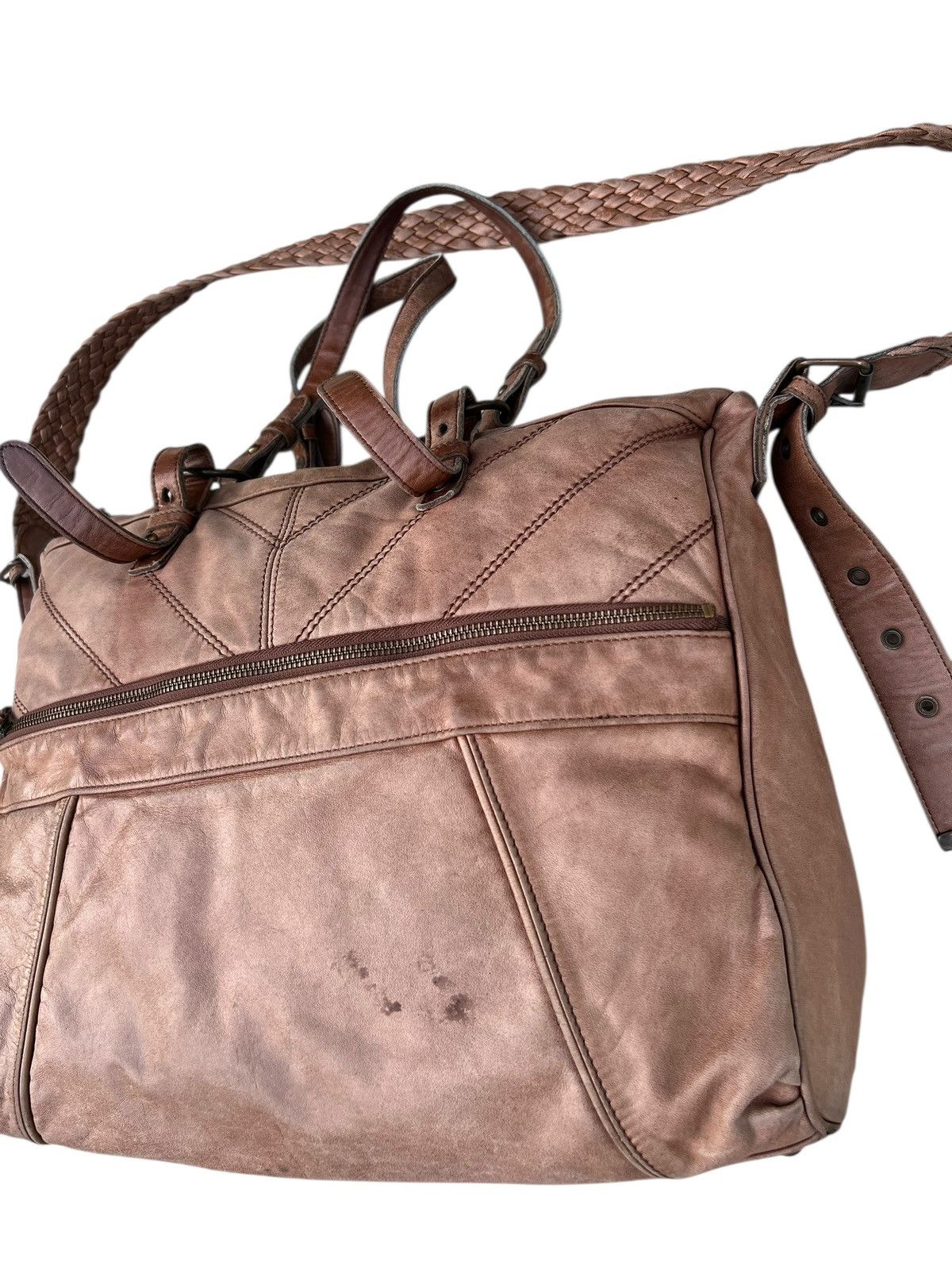 Creed × Leather Creed Japan Faded Patina Leather 2 Way Large Bag Size ONE SIZE - 9 Thumbnail