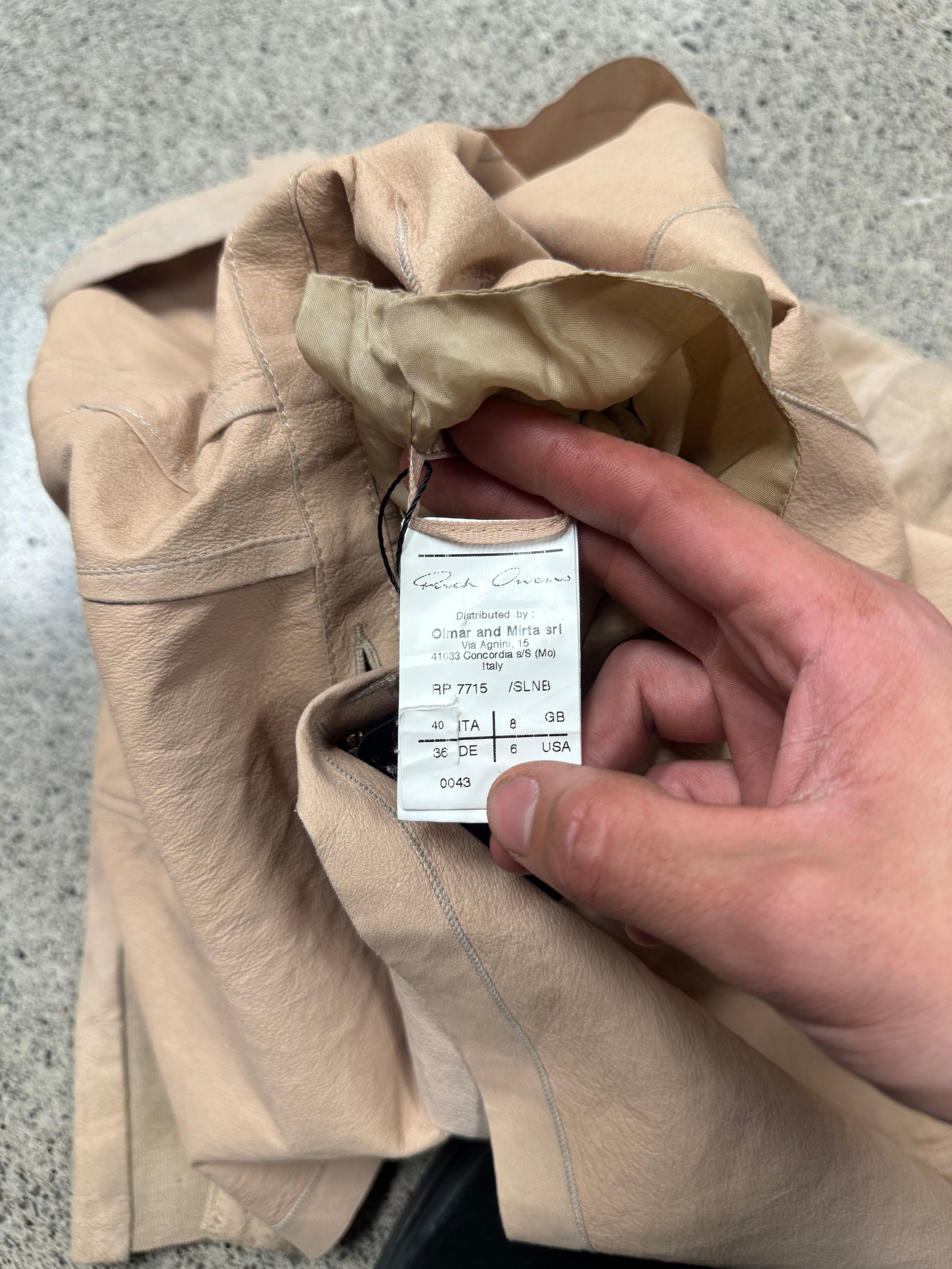 Rick Owens 2000s Rick Owens O&M Era ‘Flesh’ Raw Suede Jacket Size S / US 4 / IT 40 - 5 Thumbnail