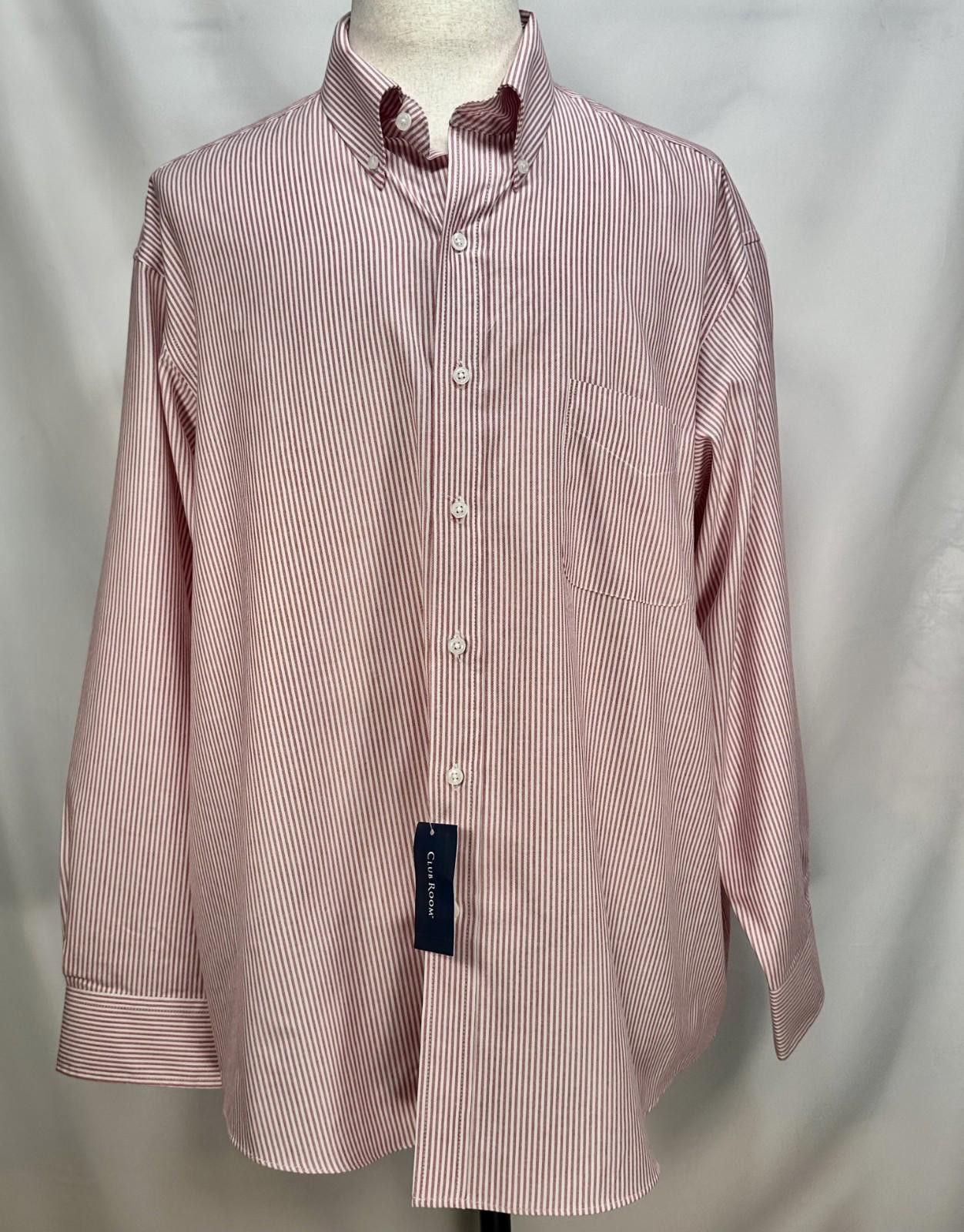 Club Room Club Room Performance Regular Fit Striped Red Men's XL Size 44R - 1 Thumbnail