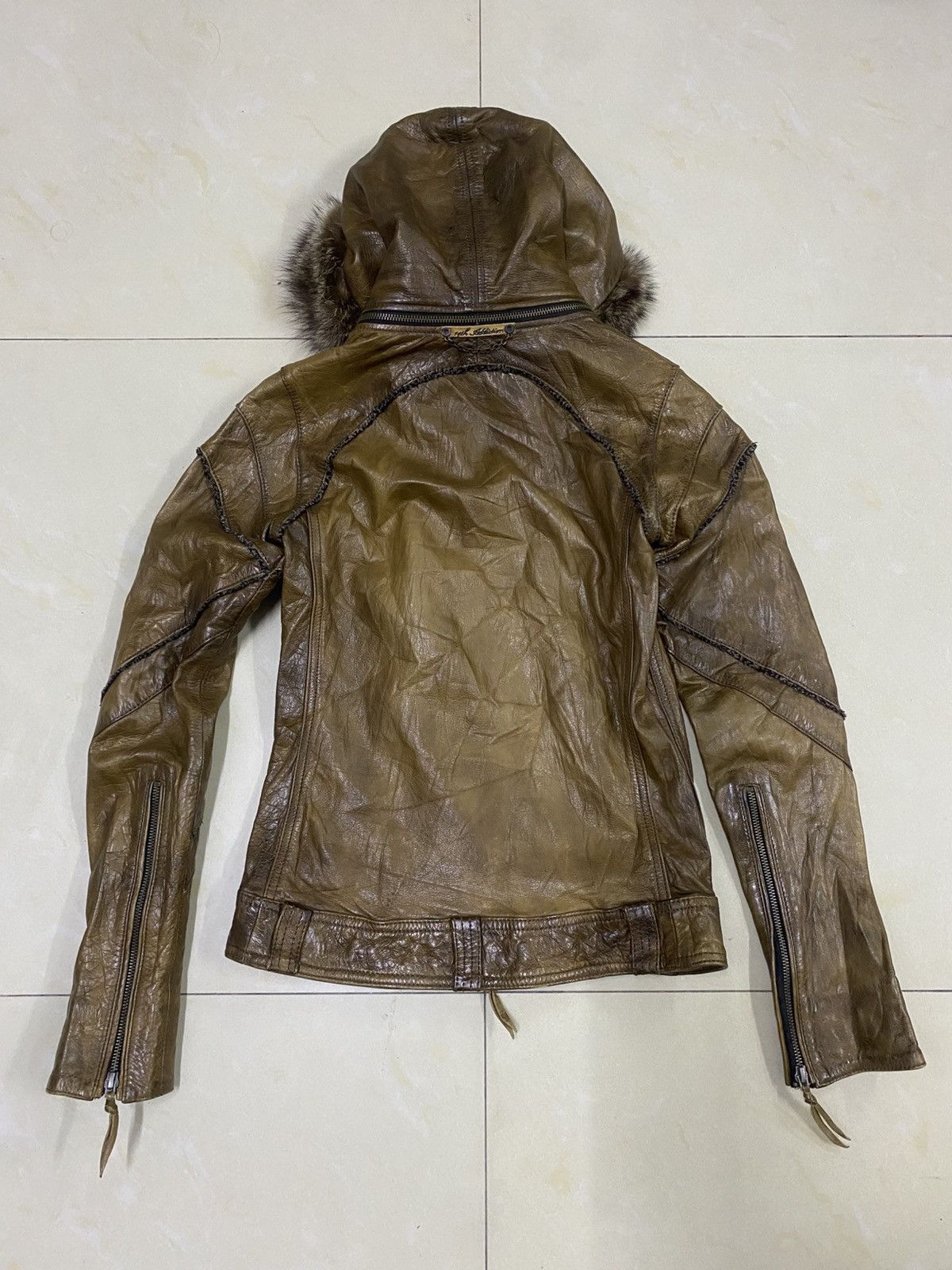 14th Addiction 14th Addiction Fur Hooded Leather Jacket Size US XS / EU 42 / 0 - 2 Thumbnail