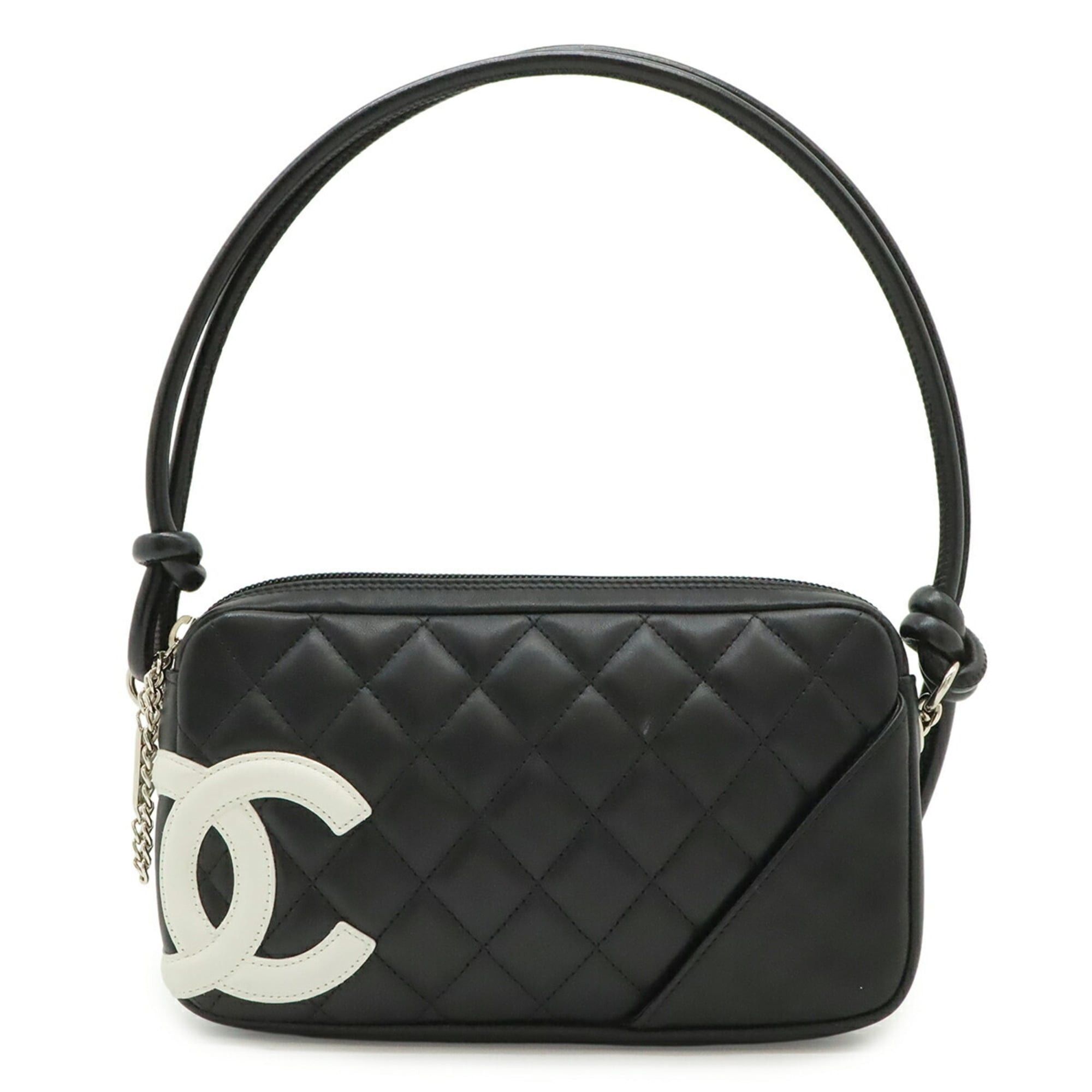 Chanel CHANEL Cambon Line Coco Mark Handbag Pouch Shoulder Bag Leather Black A25175 Size ONE SIZE - 1 Thumbnail