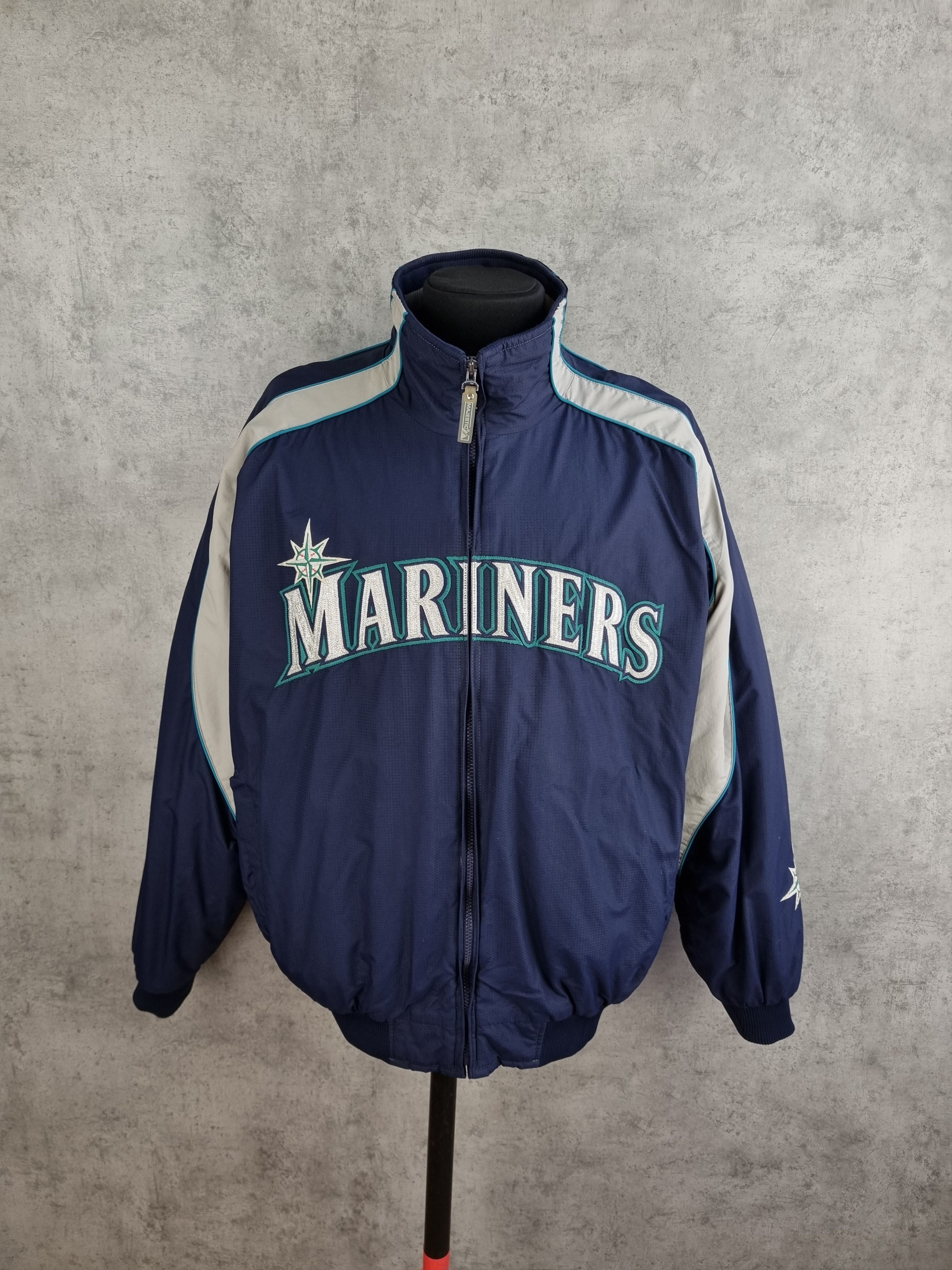 MLB × Majestic × Vintage 90s Marimers MLB Majestic Vintage Big Logo Jacket Size US XXL / EU 58 / 5 - 4 Thumbnail