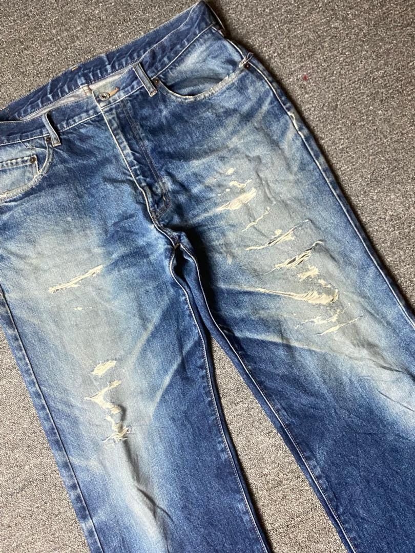 Japanese Brand Unique Clothing Warehouse Distressed Jeans (149) Size US 35 - 7 Thumbnail