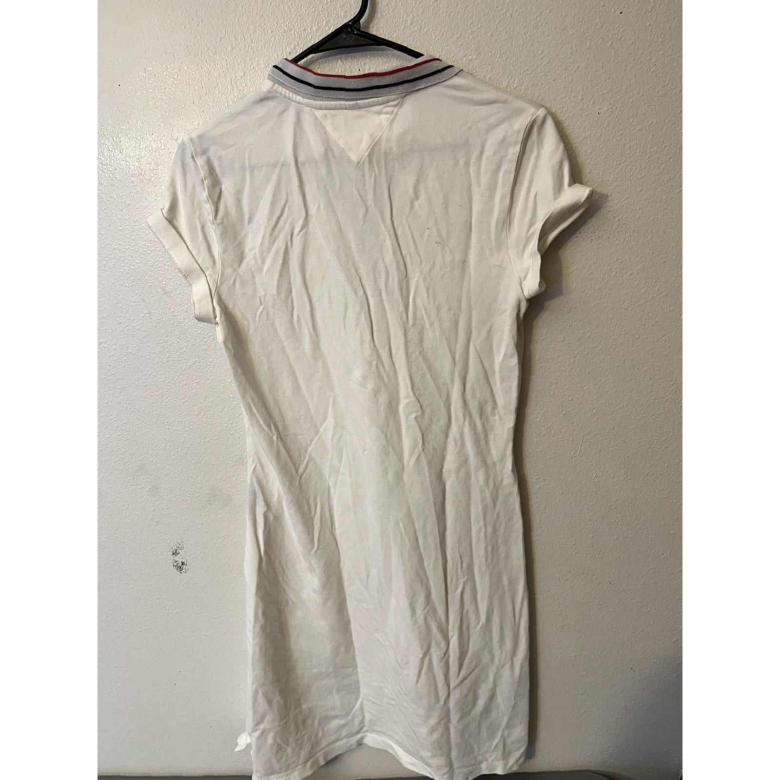 Tommy Hilfiger VINTAGE Tommy Hilfiger Women's Polo Dress Short Sleeve Collared Mini Slim Fit White 90s M Size M / US 6-8 / IT 42-44 - 3 Thumbnail