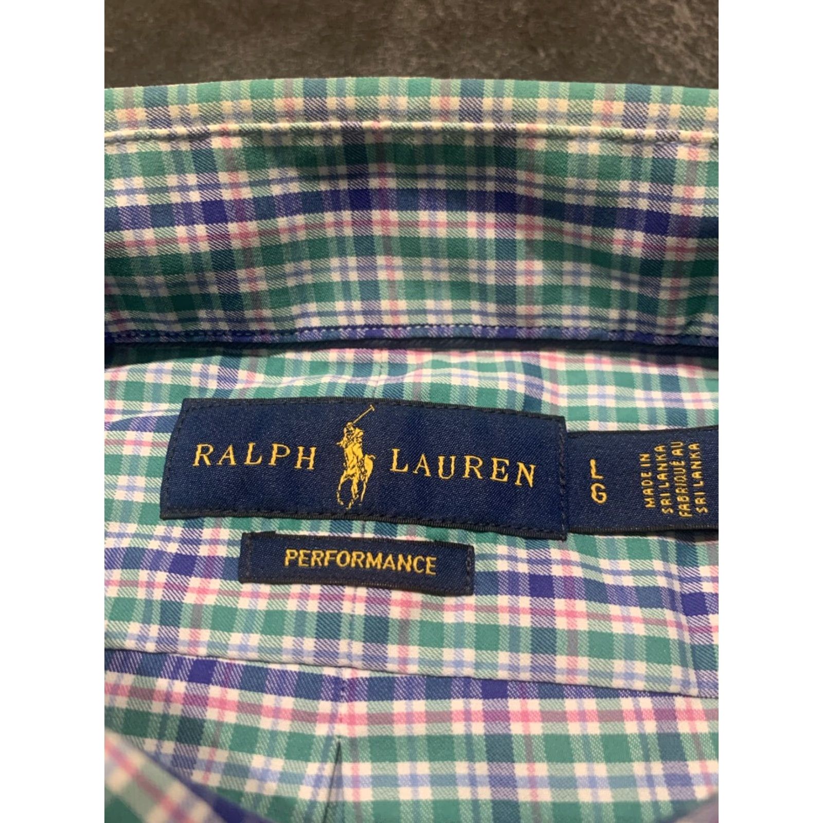 Ralph Lauren Ralph Lauren Shirt Mens Button-Up Long Sleeve Large Green Plaid Nylon Blend 100% Wearable Contemporary Classic Mens L Size US L / EU 52-54 / 3 - 6 Thumbnail