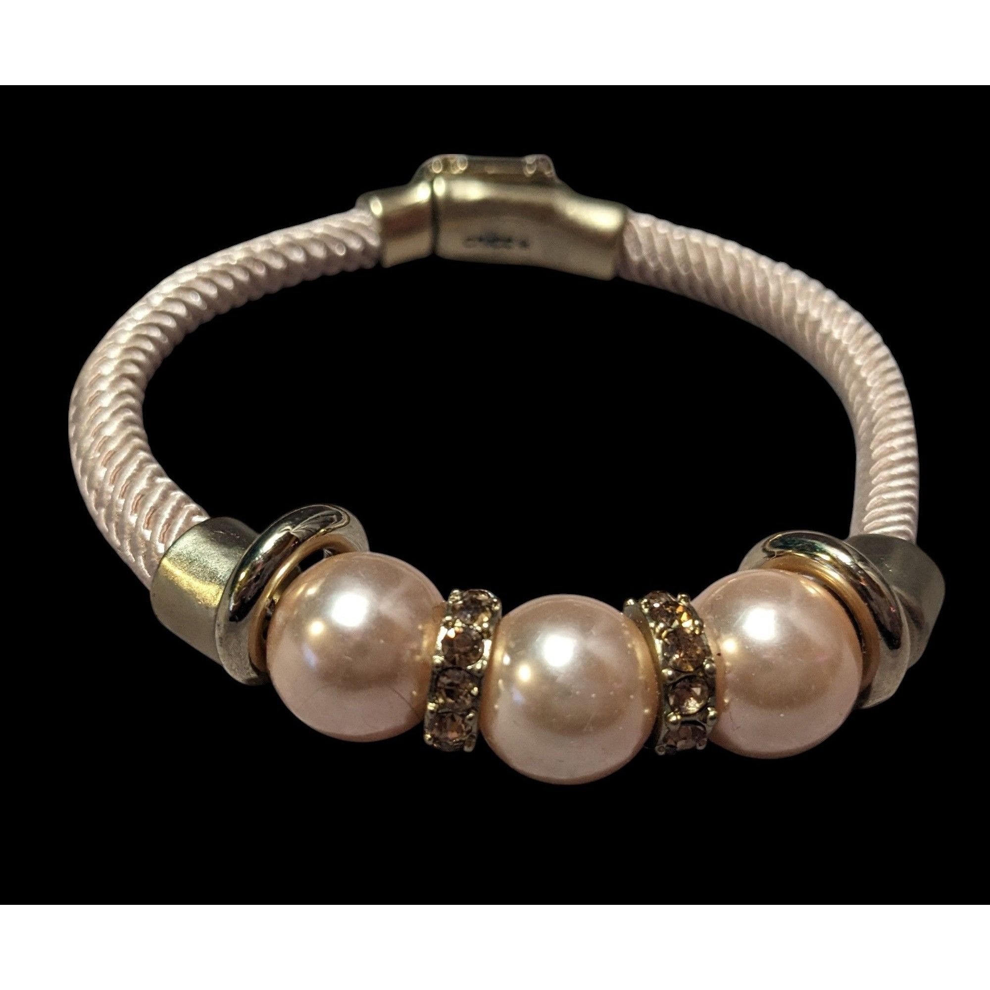 Chicos Elegant Glam Chico's Cream And Gold Tone Faux Pearl Rhinesto Size ONE SIZE - 1 Thumbnail