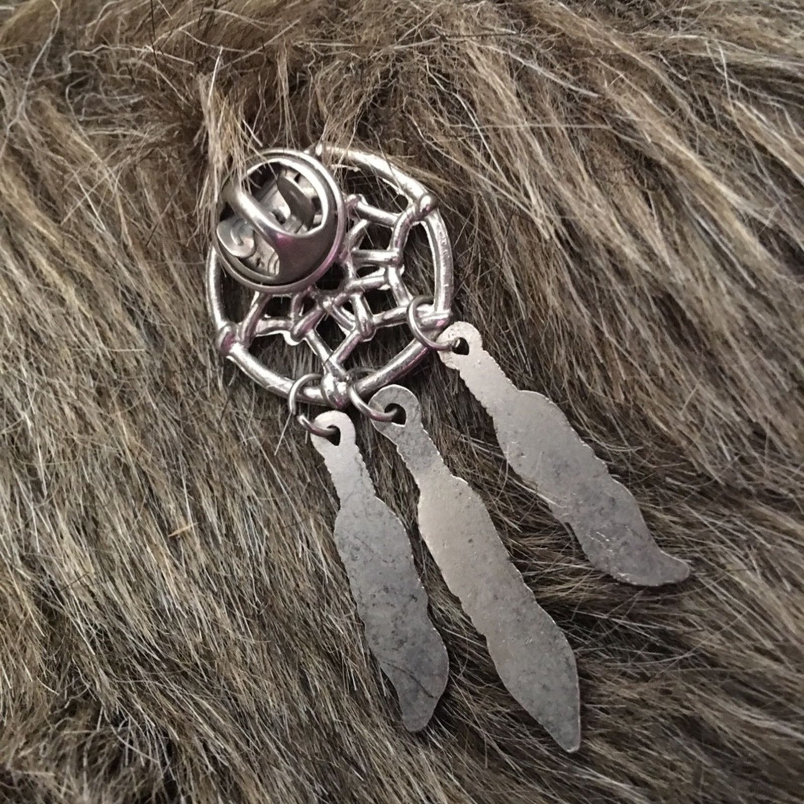 Jewelry Silver tone dream catcher brooch pin Size ONE SIZE - 4 Thumbnail