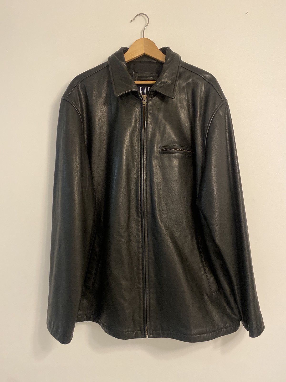 Gap Vintage Gap Black Leather Jacket | Grailed