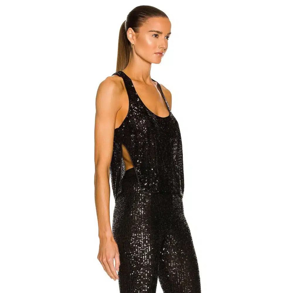 Tom Ford o1loc1c0525 TS1986 Sequined Tank Top in Black Size S / US 4 / IT 40 - 2 Thumbnail