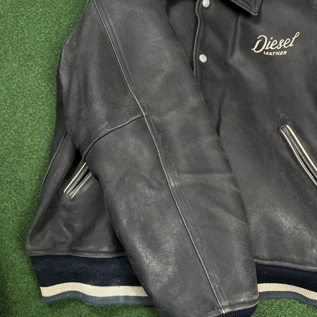 Diesel Vintage 90’s Diesel Leather Bomber Jacket Embroidered Logo Size US M / EU 48-50 / 2 - 10 Thumbnail