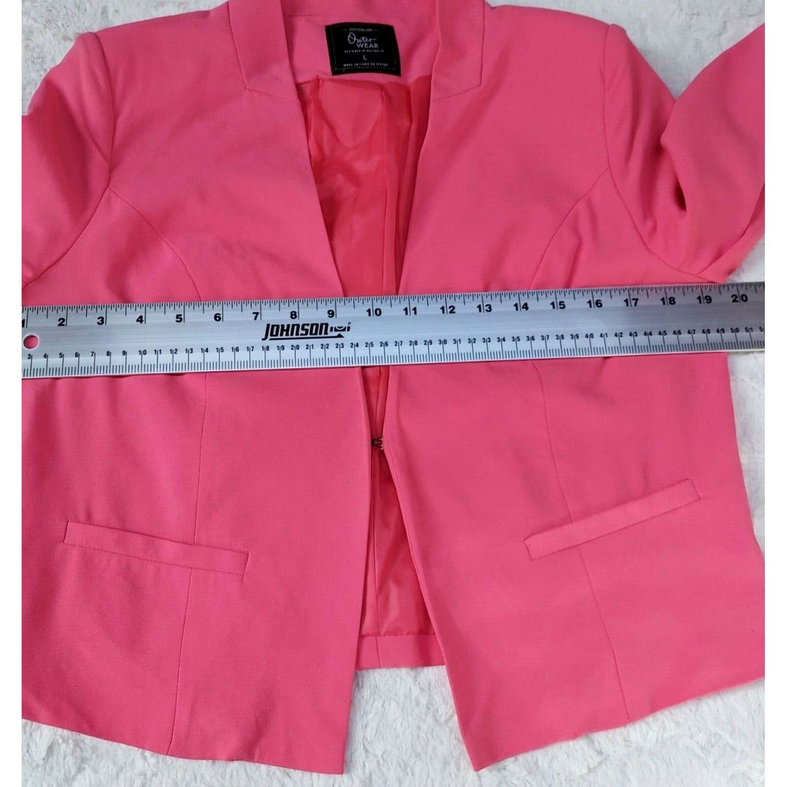 Cotton On Cotton On Womens Pink Blazer Jacket Large Faux Pocket Fully Lined Size L / US 10 / IT 46 - 6 Thumbnail