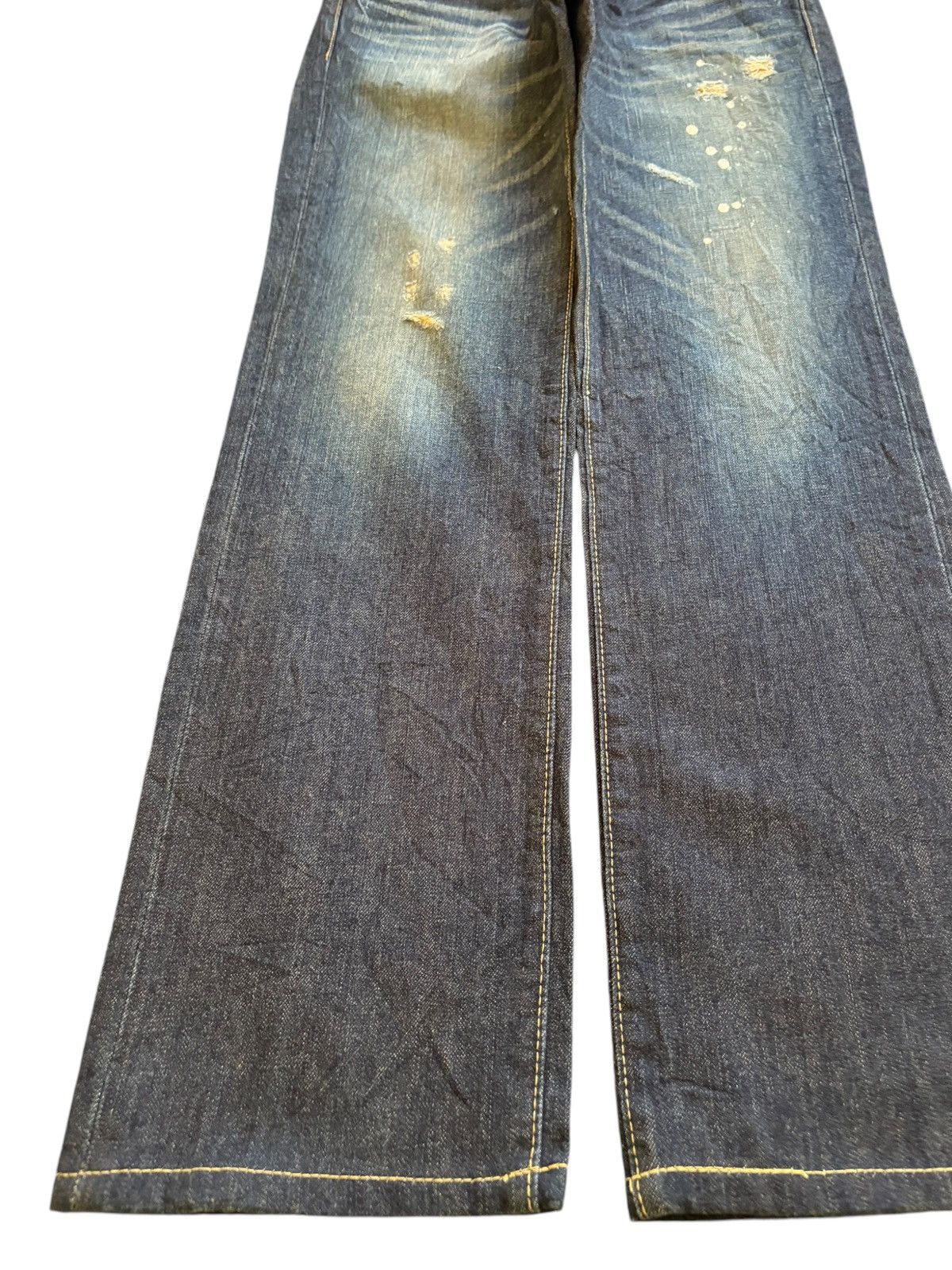Levi's Vintage 90s Levis 502 Rusty Wash Painted Distressed Jeans Size 28" / US 6 / IT 42 - 6 Thumbnail