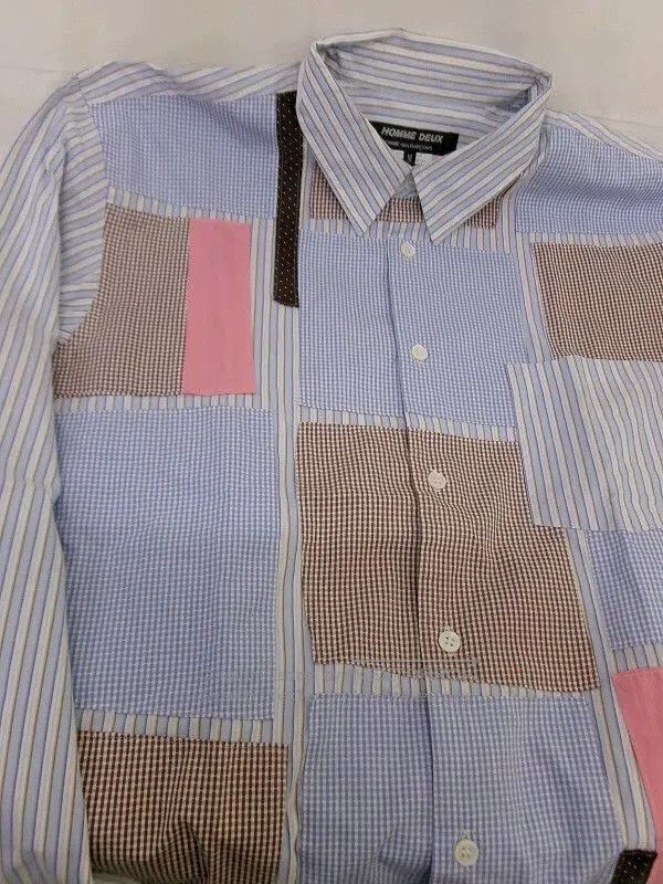 Comme des Garcons COMME des GARCONS Striped Patchwork Shirt. Size US M / EU 48-50 / 2 - 2 Thumbnail