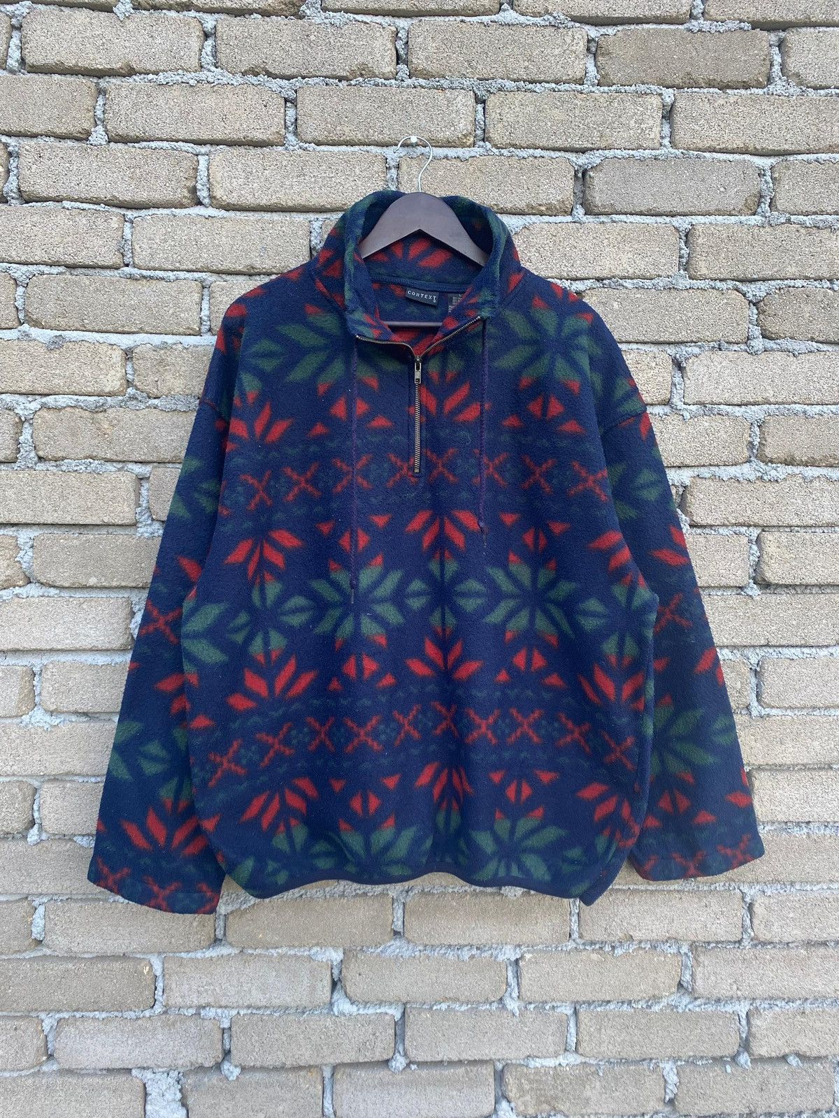 Japanese Brand Vintage Context Fleece Jacket Half Zipper Size US L / EU 52-54 / 3 - 2 Thumbnail