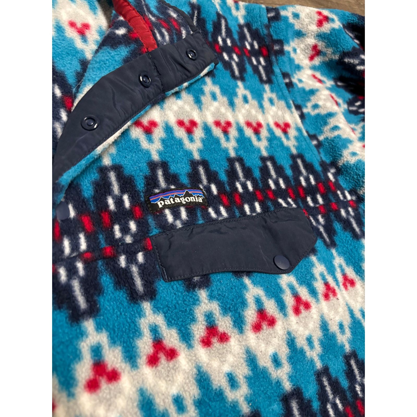 Patagonia Patagonia Blue Synchilla Fleece Tribal Aztec Pullover Sz M Size M / US 6-8 / IT 42-44 - 3 Thumbnail