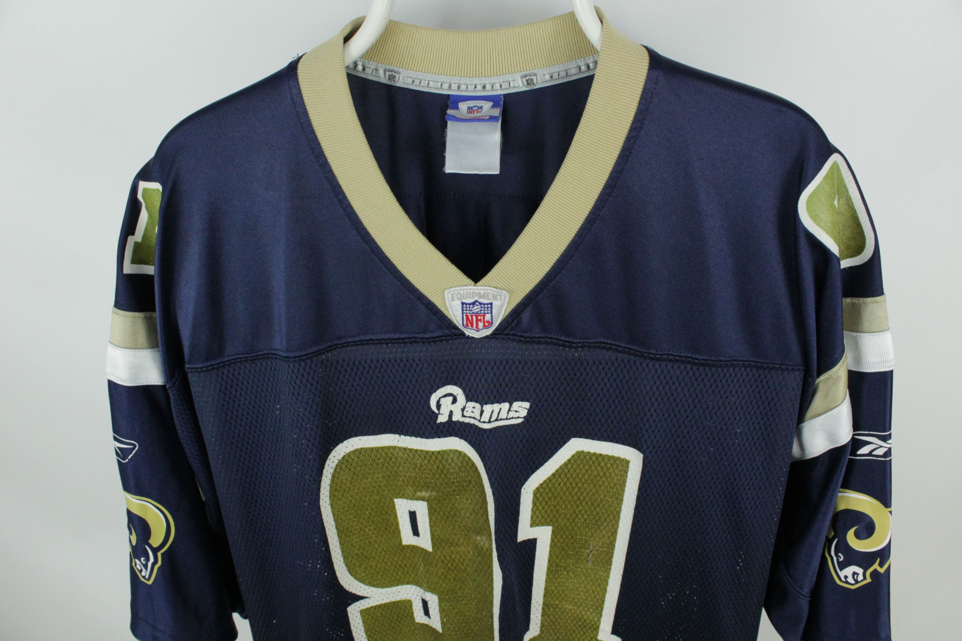 NFL × Reebok Reebok NFL St Louis Rams 91# Little Home Jersey Shirt Size US XL / EU 56 / 4 - 2 Thumbnail