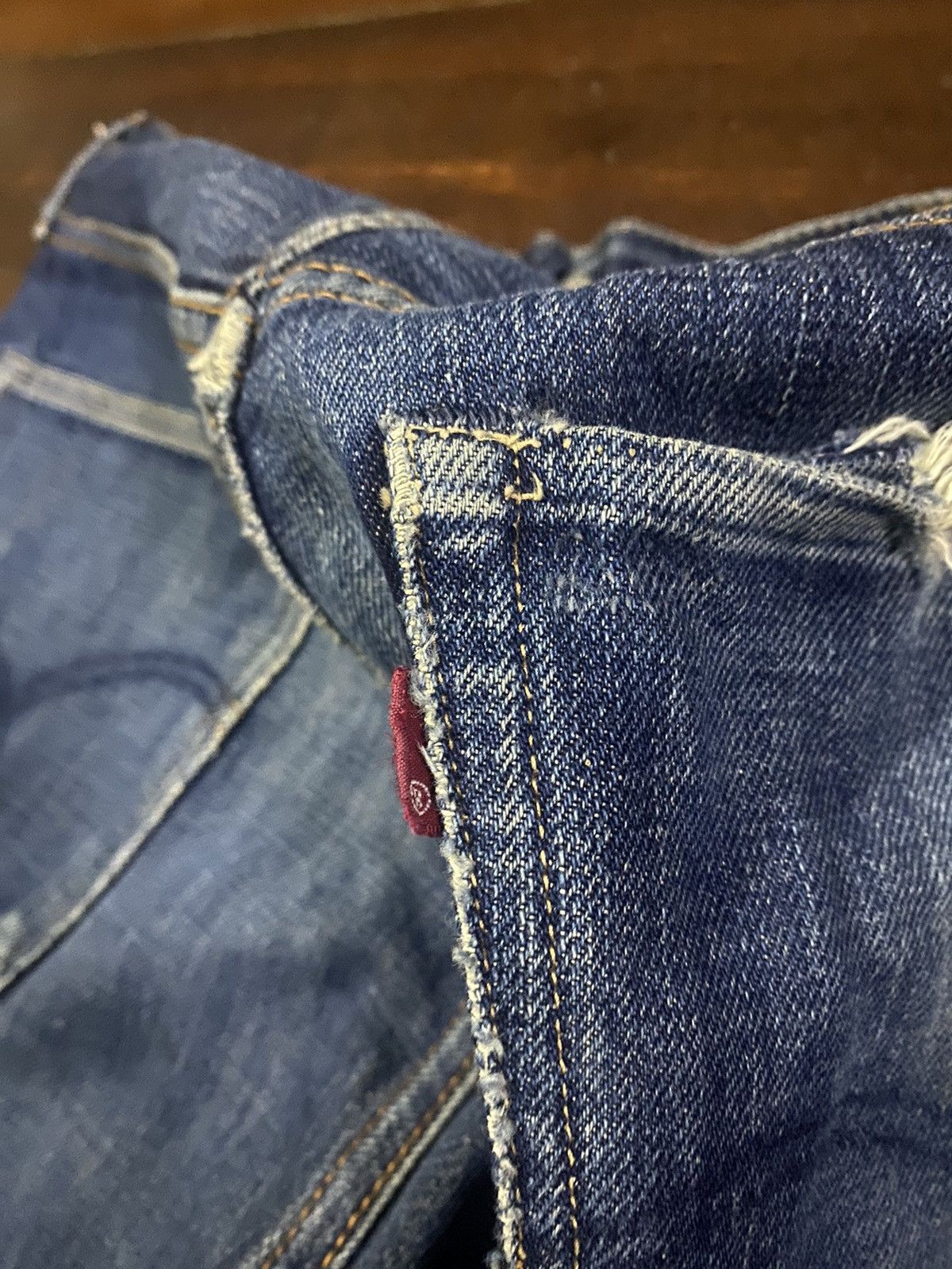 Orslow FIRE🔥 Vintage fullcount distressed wide leg selvedge denim Size US 36 / EU 52 - 21 Thumbnail