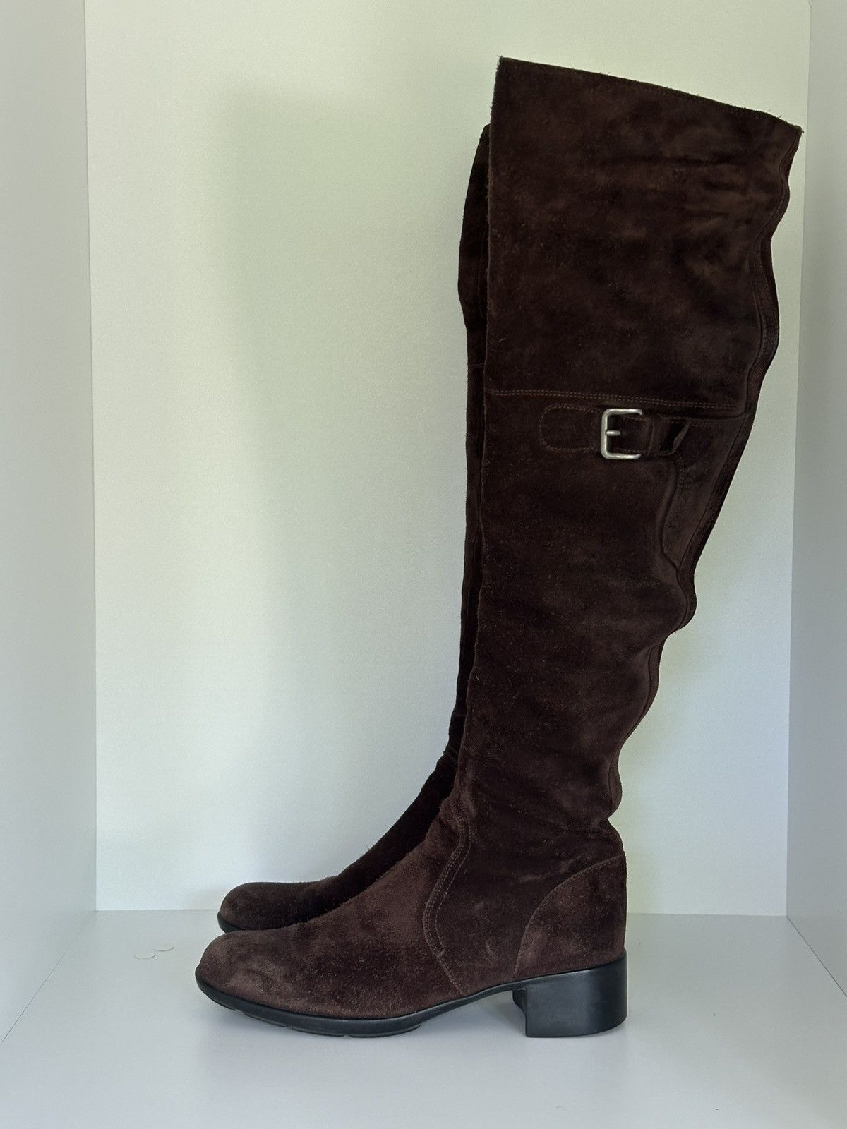 Designer × Prada Prada over the knee boots with dustbag Size US 7 / IT 37 - 2 Thumbnail