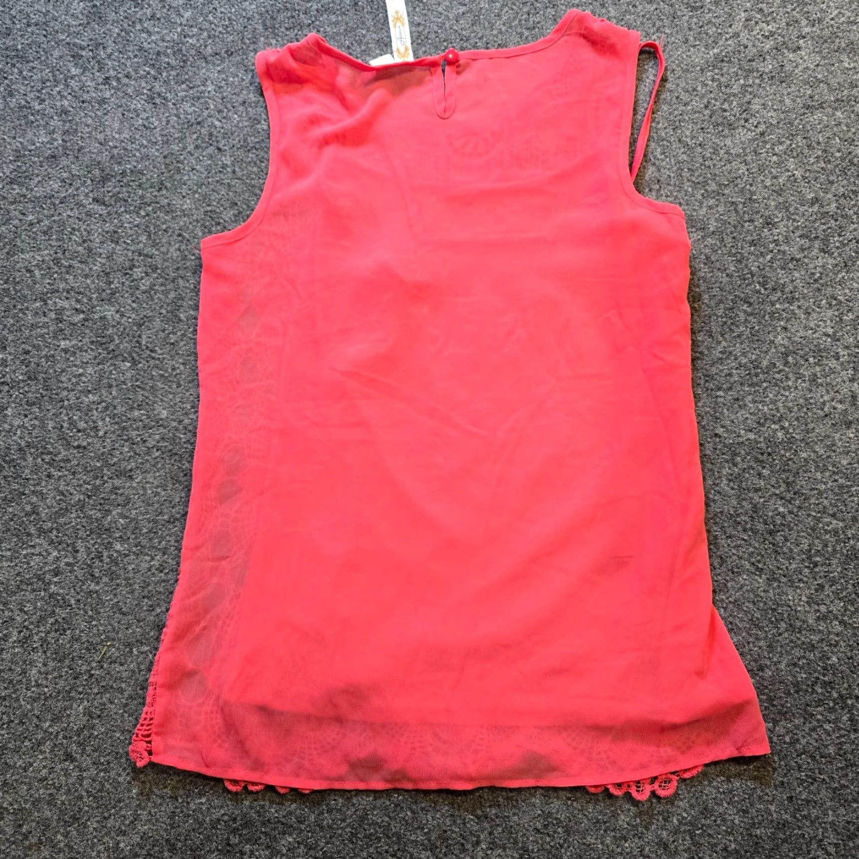 Pinko Adiva Top Womens Small Pink Crochet Lined Sleeveless Lightweight Casual Blouse Shirt Size S / US 4 / IT 40 - 6 Thumbnail