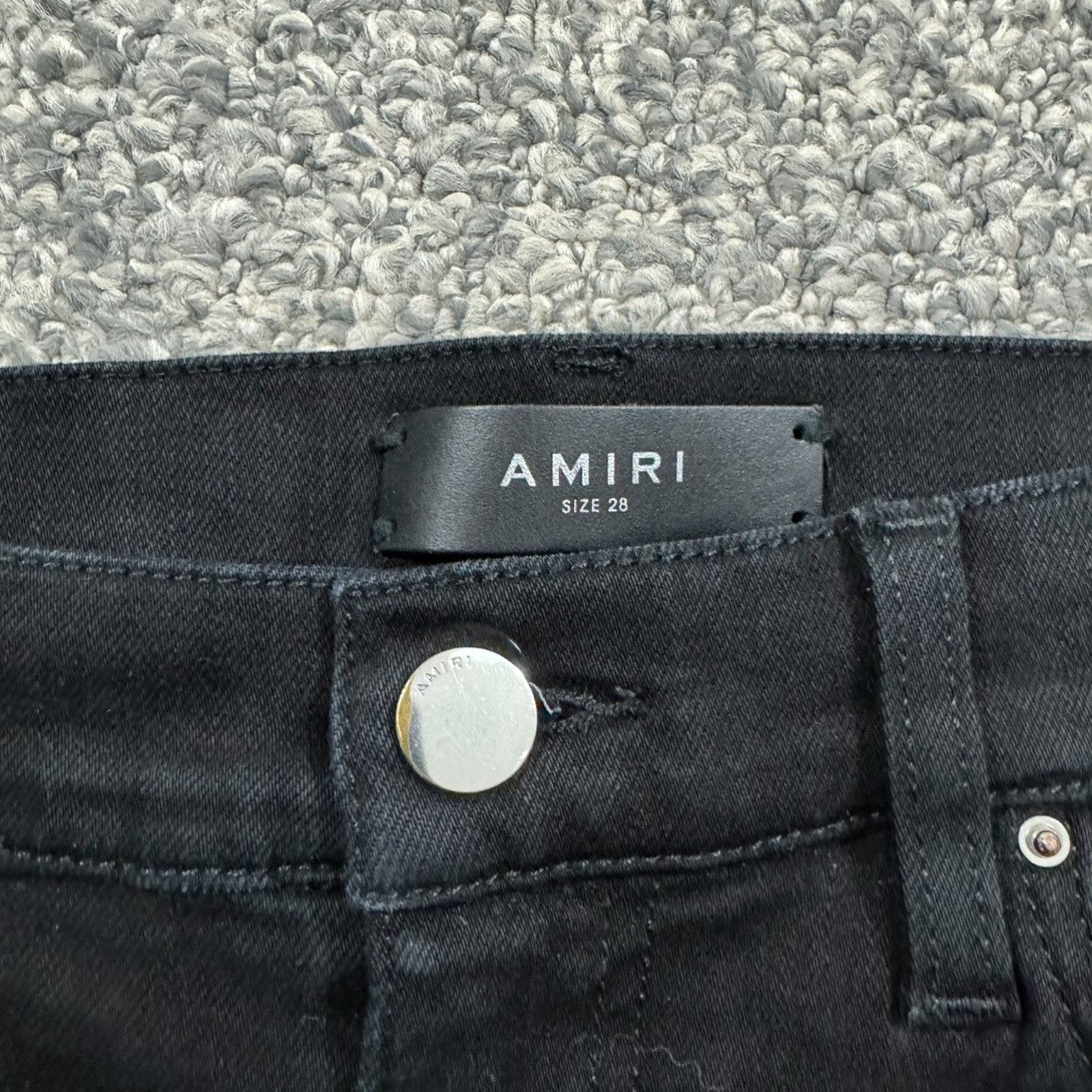 Amiri AMIRI Black MX1 Ripped Leather Patch Zipper Skinny Jeans Size 28" / US 6 / IT 42 - 4 Thumbnail