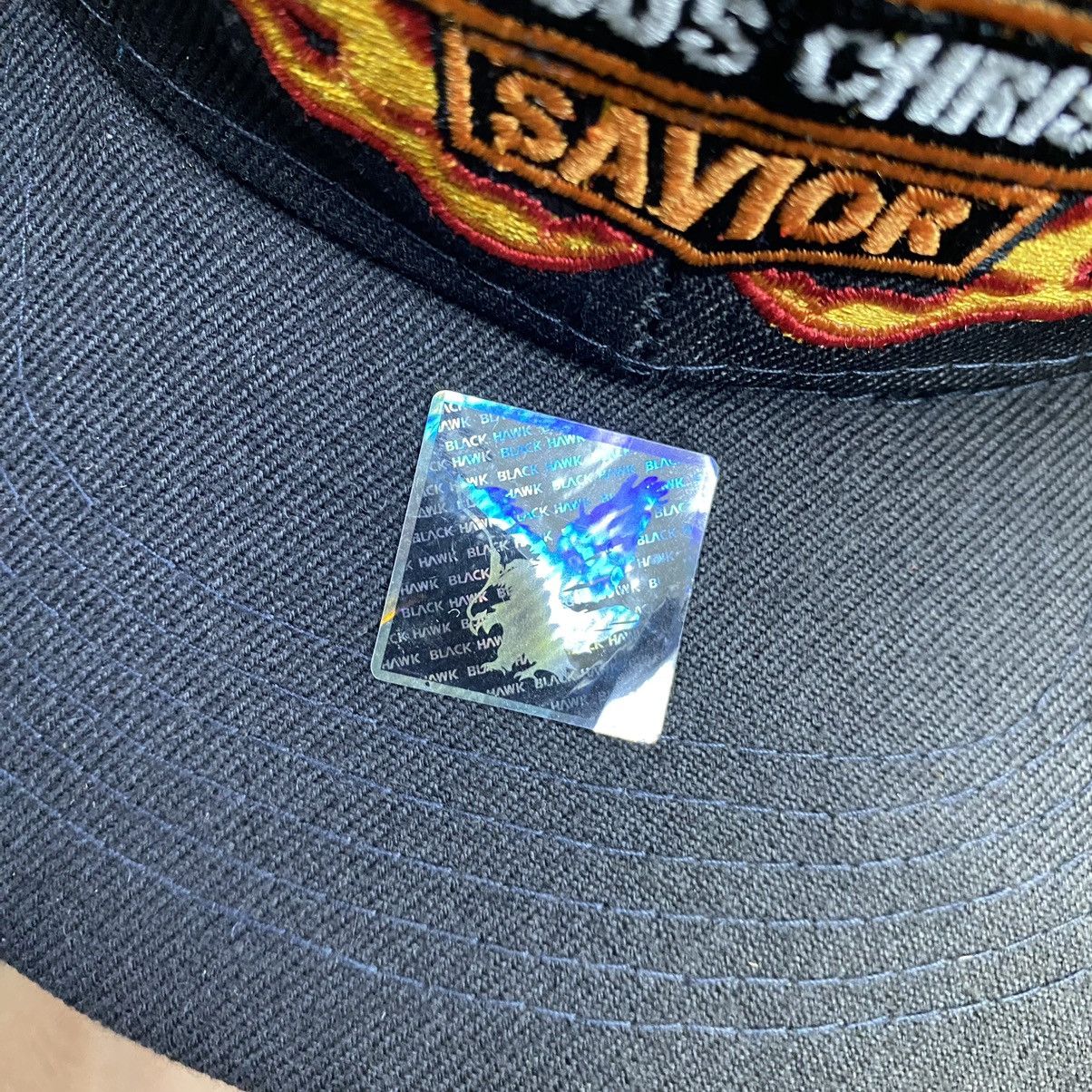 Blackhawk! Vintage Y2K Black Hawk ‘Lord Jesus Christ Savior’ Flame Hat Size ONE SIZE - 6 Thumbnail