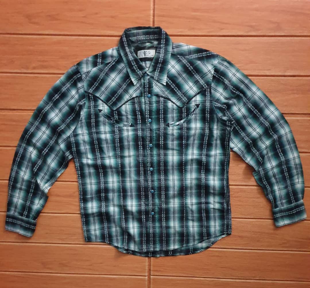 PPFM 💥Ikka checkered smile pocket western shirt Size US L / EU 52-54 / 3 - 9 Thumbnail