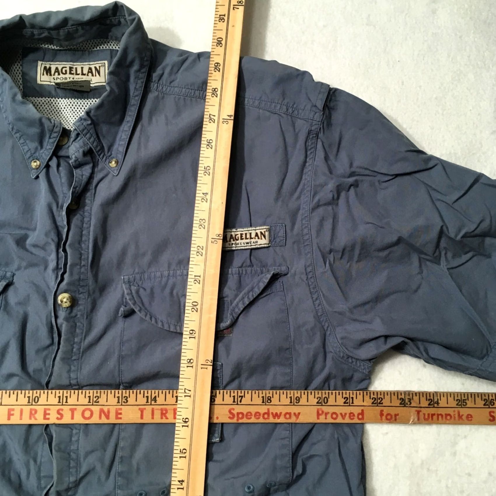 Vintage Magellan Shirt Men M Blue Short Sleeve Button-Up Camp Outdoors Fishing Size US M / EU 48-50 / 2 - 6 Thumbnail