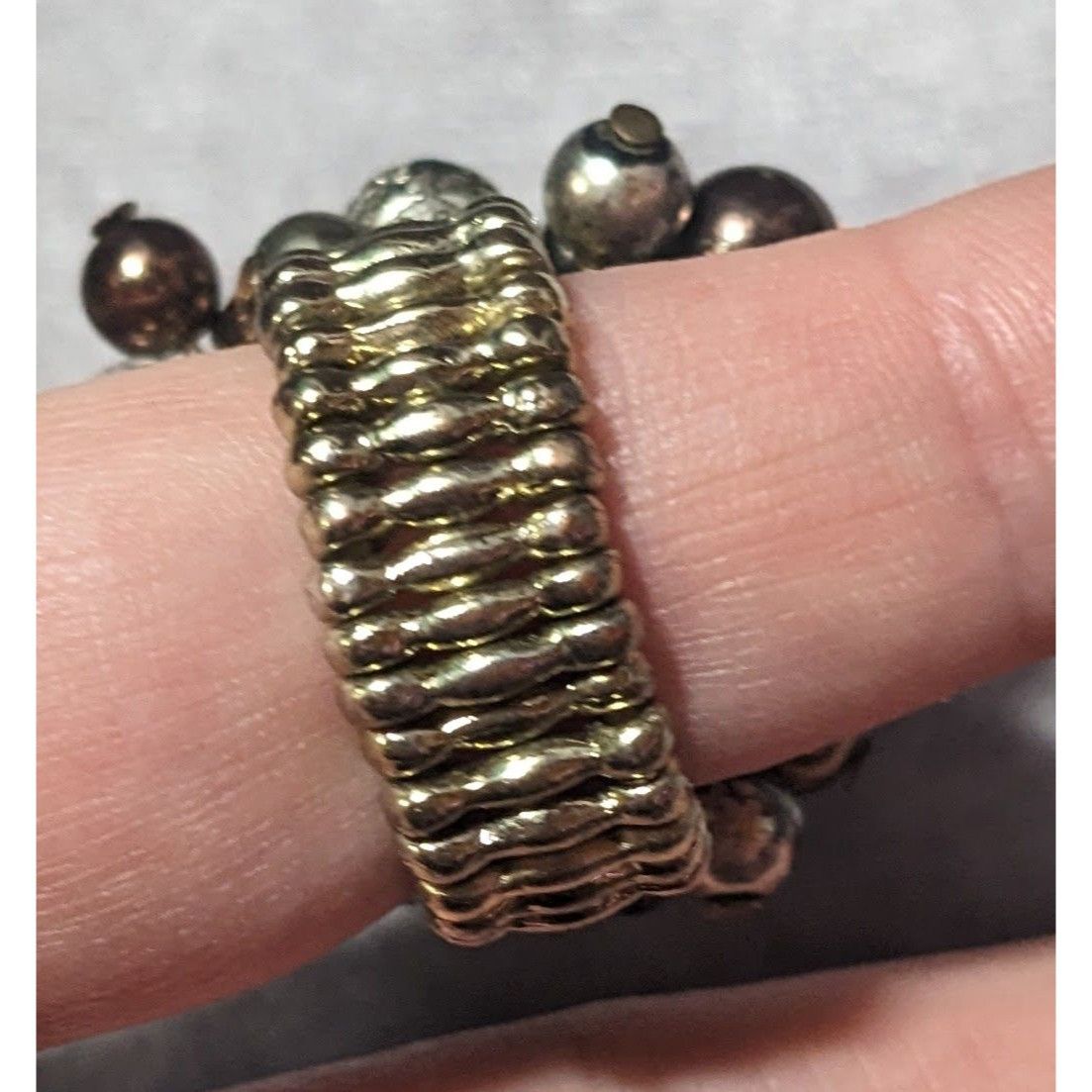 Other Chunky Metallic Beaded Cluster Stretch Ring Size 8 Size ONE SIZE - 13 Thumbnail