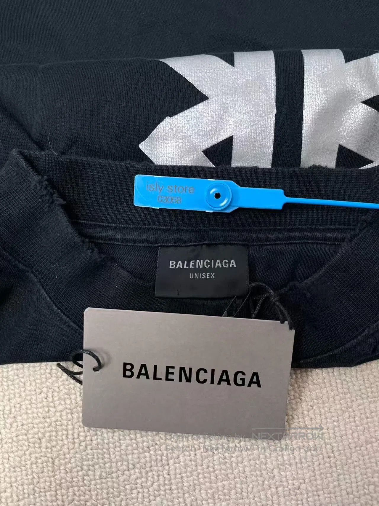Balenciaga New Tape Print Short Sleeve T.