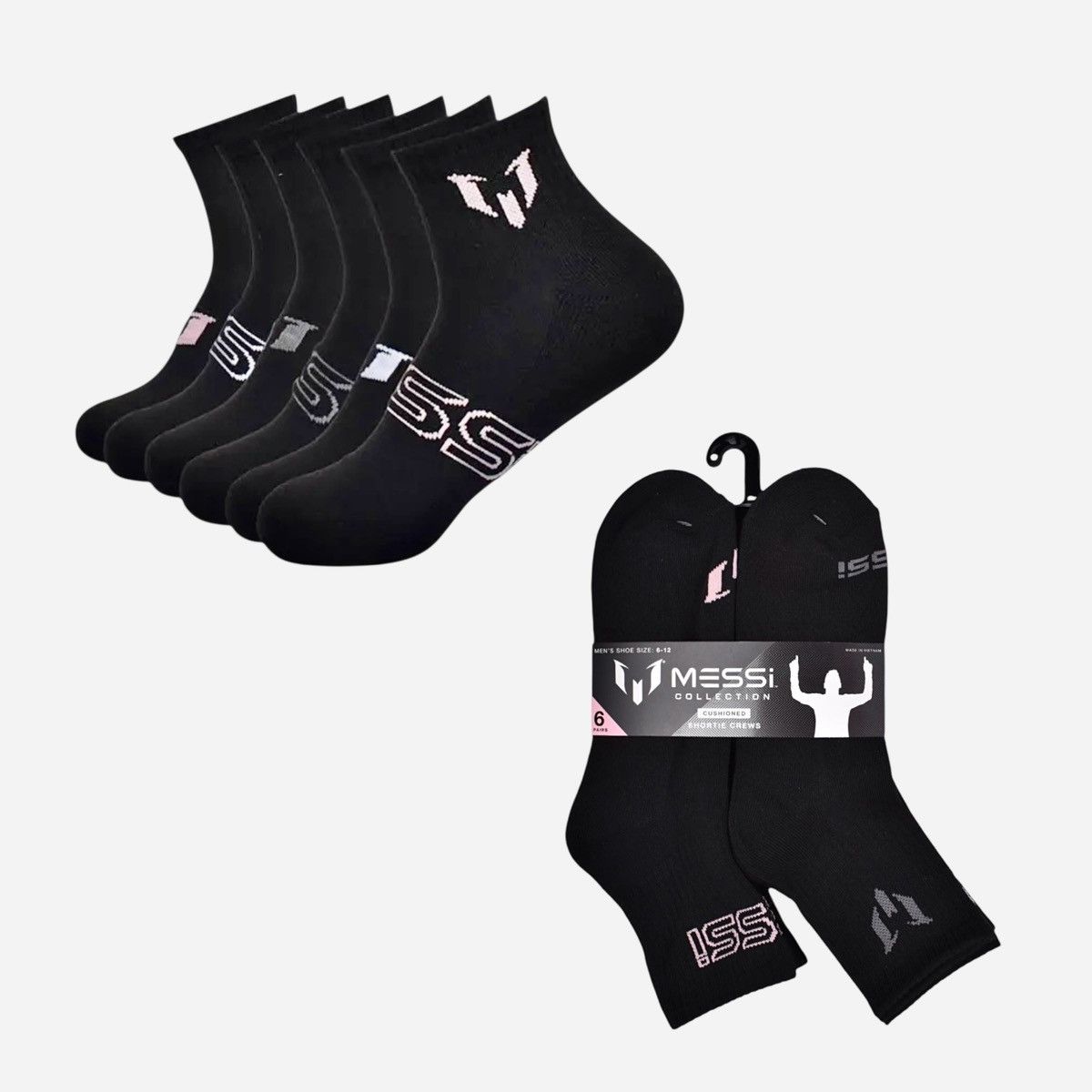 Other Messi Collection Men’s Logo Quarter Socks 6-pack Sz 6-12 Size ONE SIZE - 2 Thumbnail