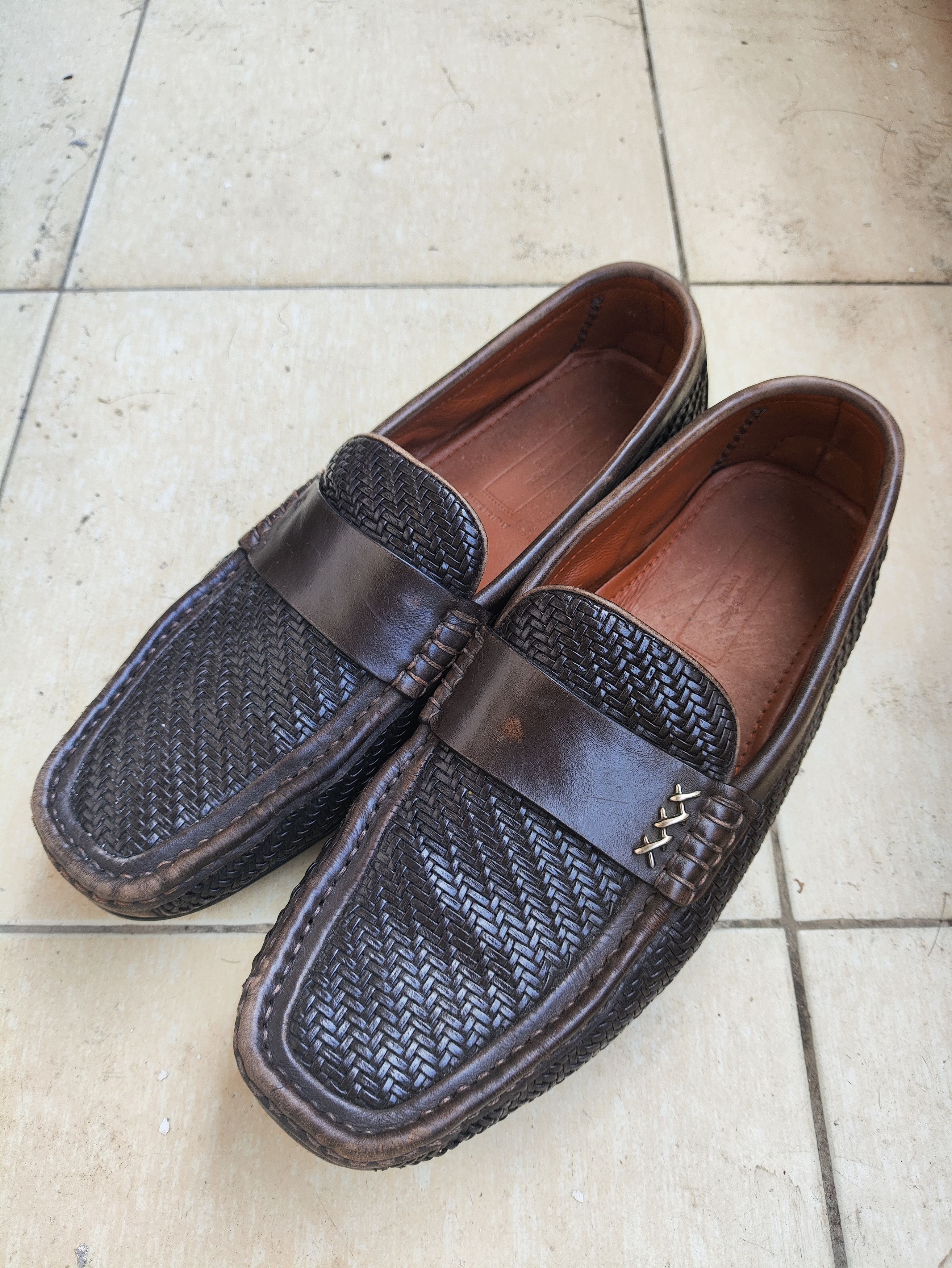 Ermenegildo Zegna Couture XXX Pelle tessuta woven leather loafers Size US 7.5 / EU 40-41 - 1 Thumbnail