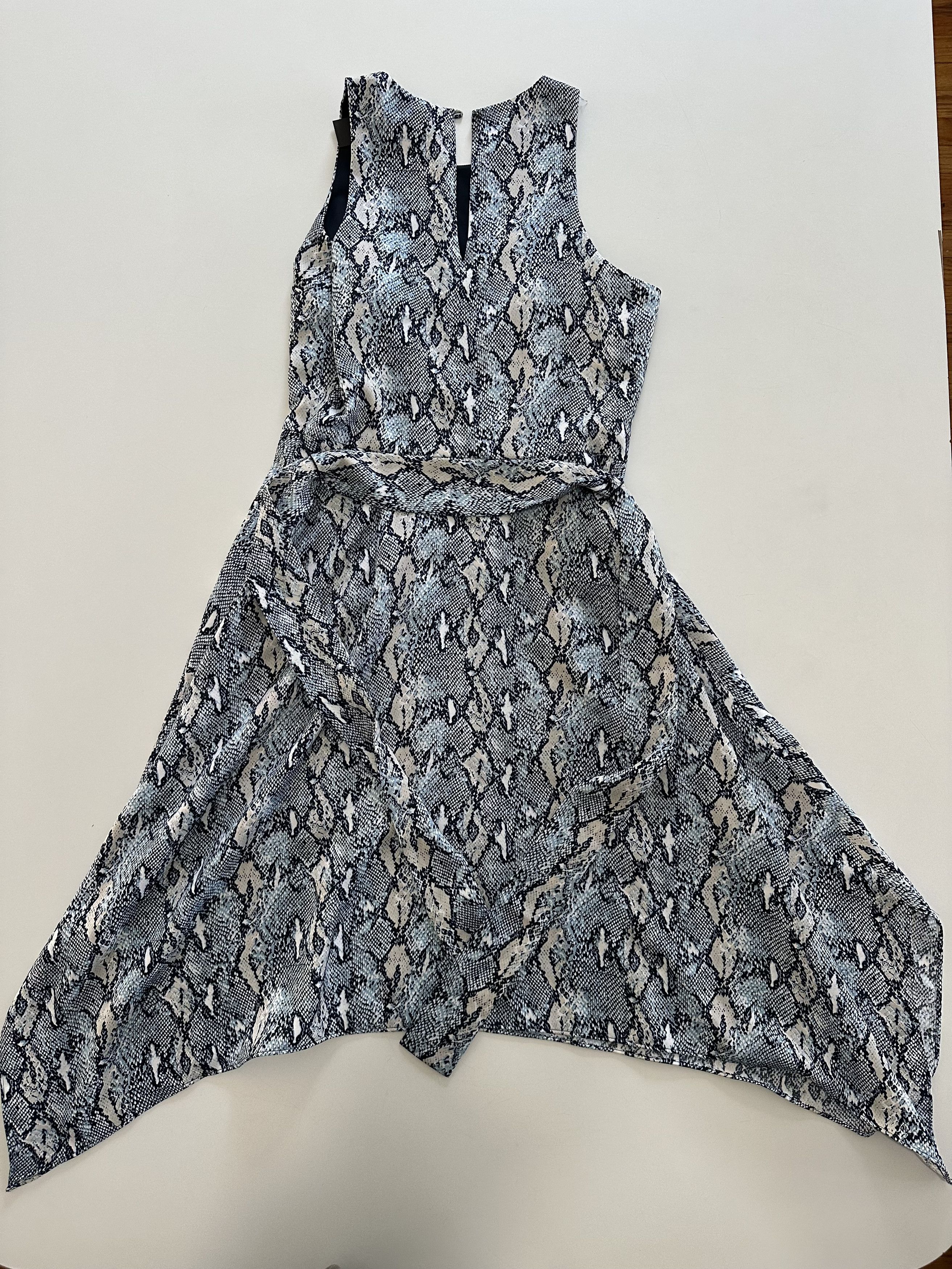 Banana Republic Banana Republic Women's Size 8 Snakeskin Blue Fit Dress Size M / US 6-8 / IT 42-44 - 4 Thumbnail