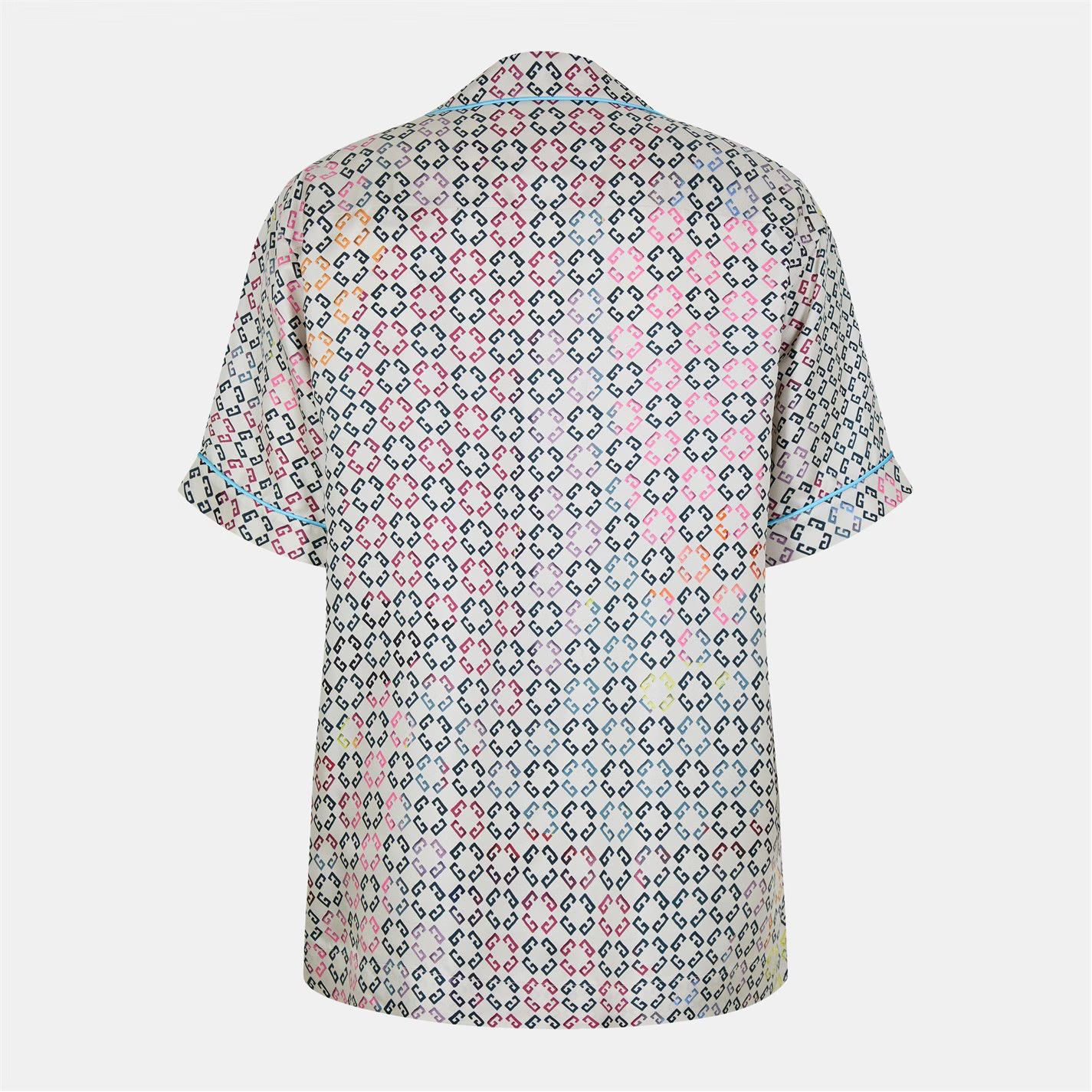 Givenchy o1g2r1mq0426 Mono Silk Short-Sleeve Patterned Shirt Size US M / EU 48-50 / 2 - 2 Thumbnail