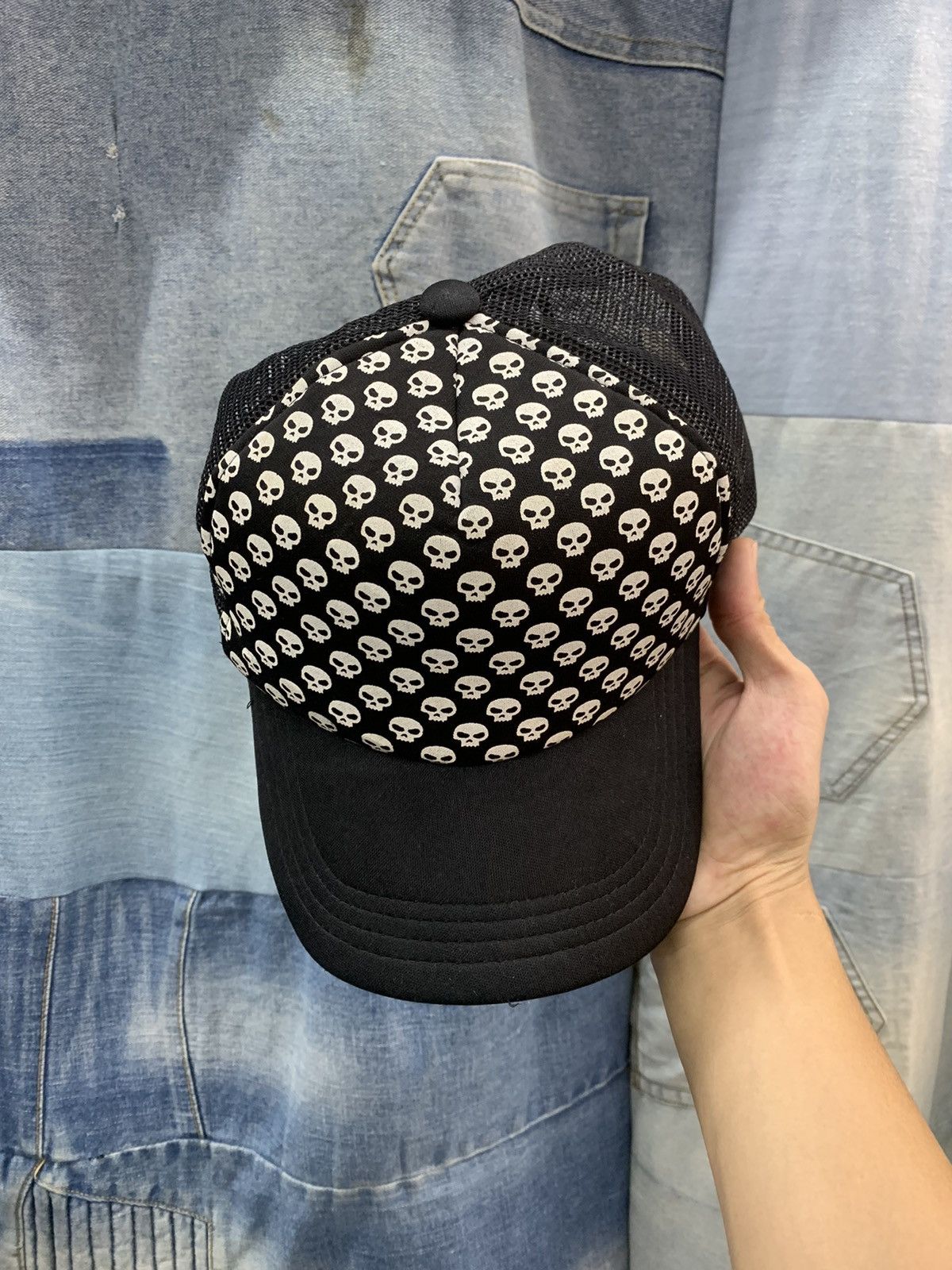 Thrasher × Vintage Zero Skateboards trucker hats 90s skulls Size ONE SIZE - 4 Thumbnail