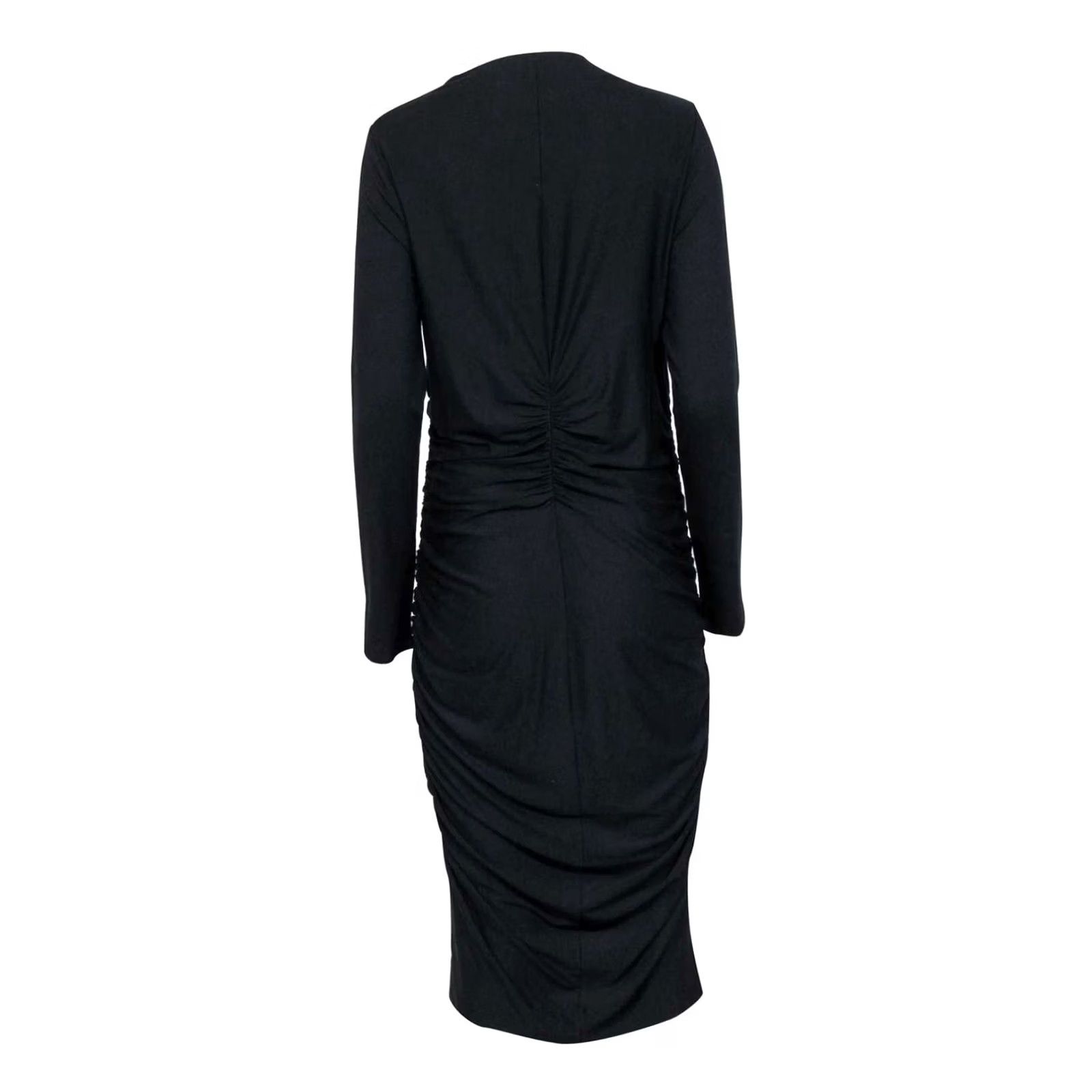 ME+EM ME+EM Womens Dress Midi Black Long Sleeve Ruched Stretch 6 UK Bodycon Party/Cocktail Size M / US 6-8 / IT 42-44 - 2 Thumbnail