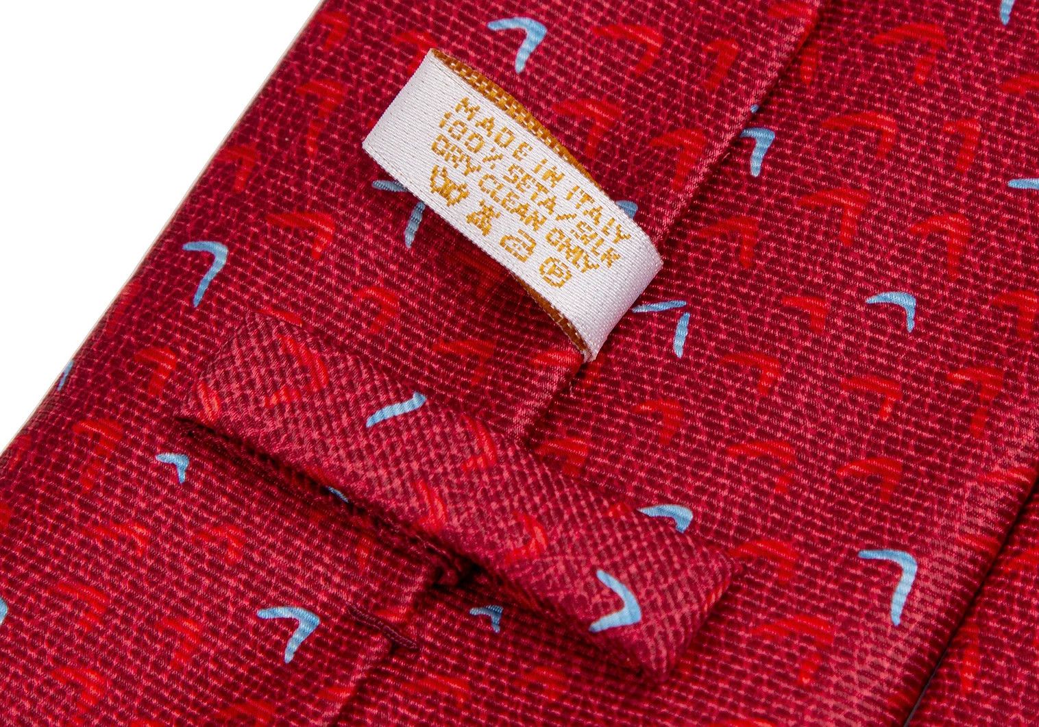 Bvlgari Silk U-Shape Pattern Tie in Red Size ONE SIZE - 7 Thumbnail