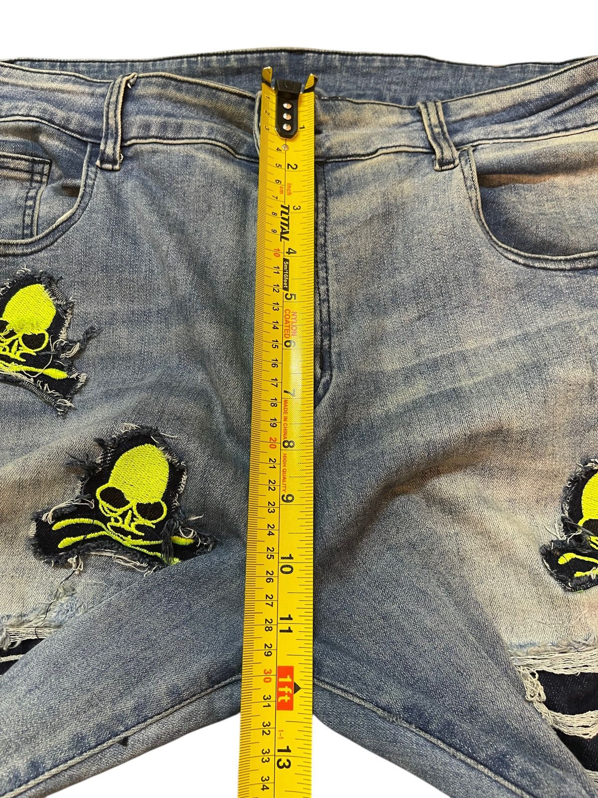 KMRii Japanese Brand Seditionaries Skull Patches Distress Jeans Size US 34 / EU 50 - 15 Thumbnail