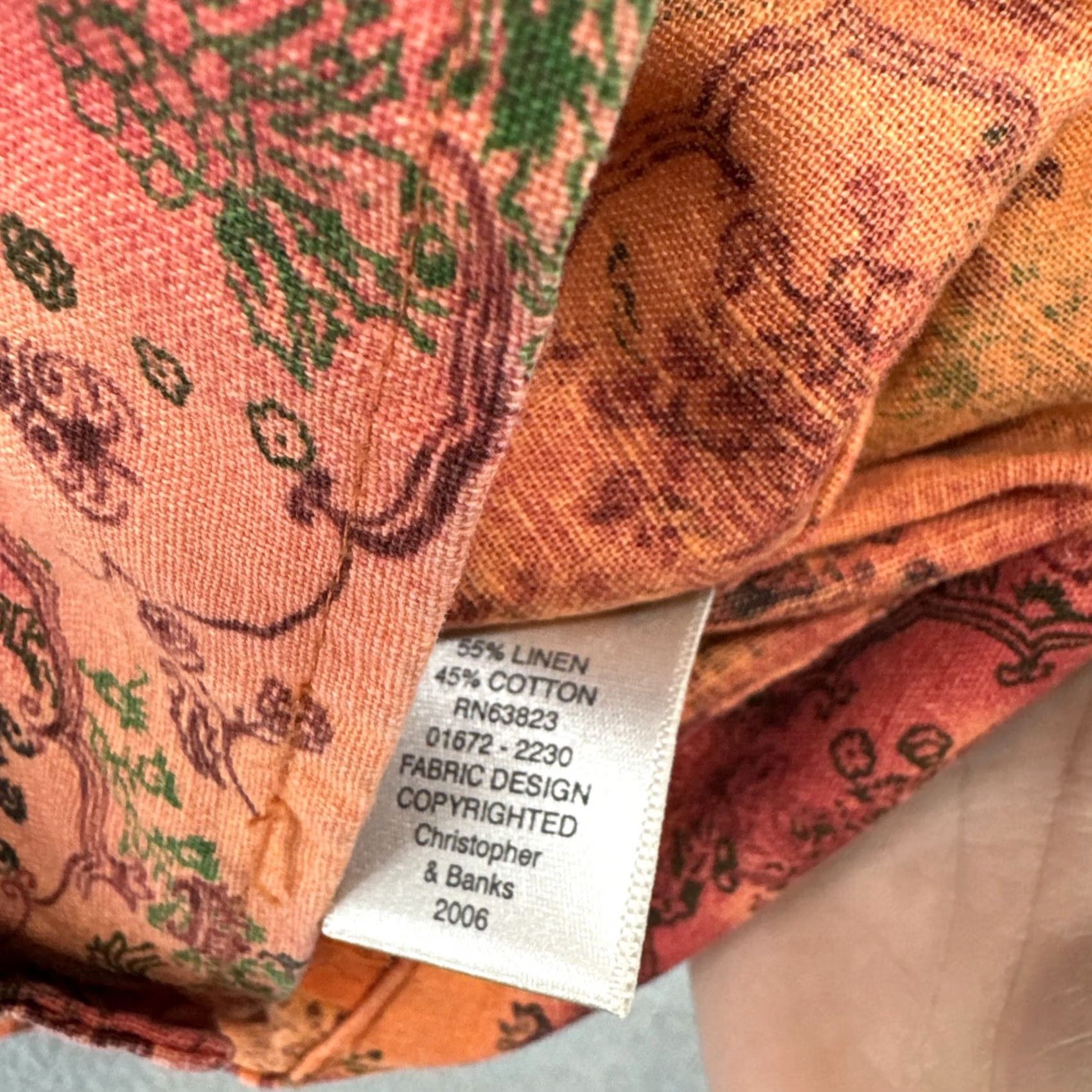 Vintage Christopher & Banks Linen Blend Orange Button Up Jacket Women’s Size Small Jacket Size S / US 4 / IT 40 - 3 Thumbnail