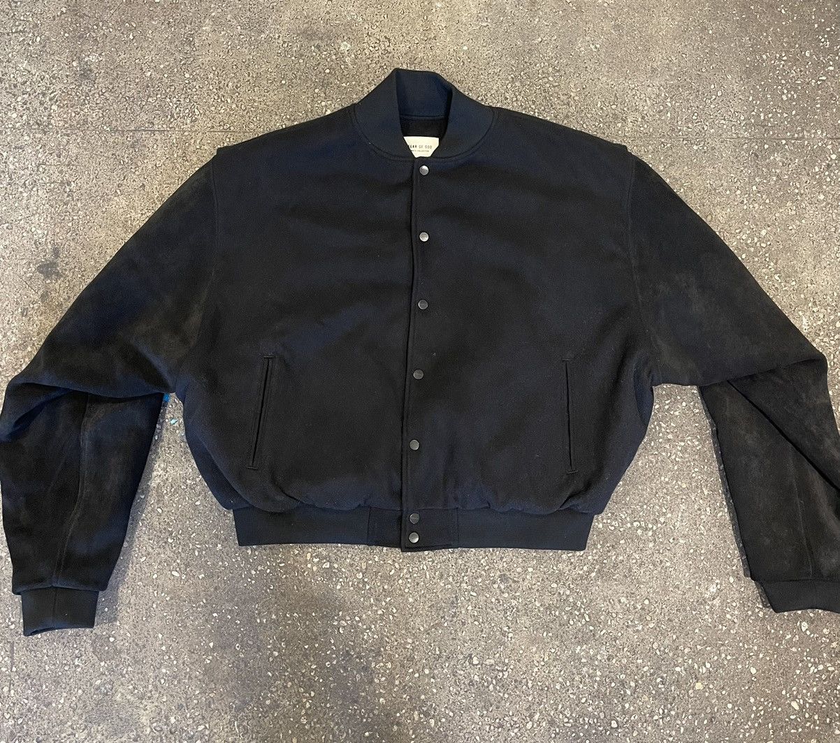 image of Fear Of God Suede Bomber. Size M in Beige, Men's