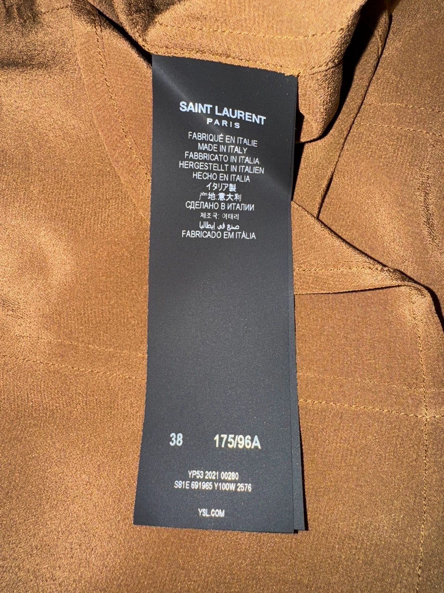 Saint Laurent Paris Saint Laurent's new show caramel shirt Size US M / EU 48-50 / 2 - 6 Thumbnail